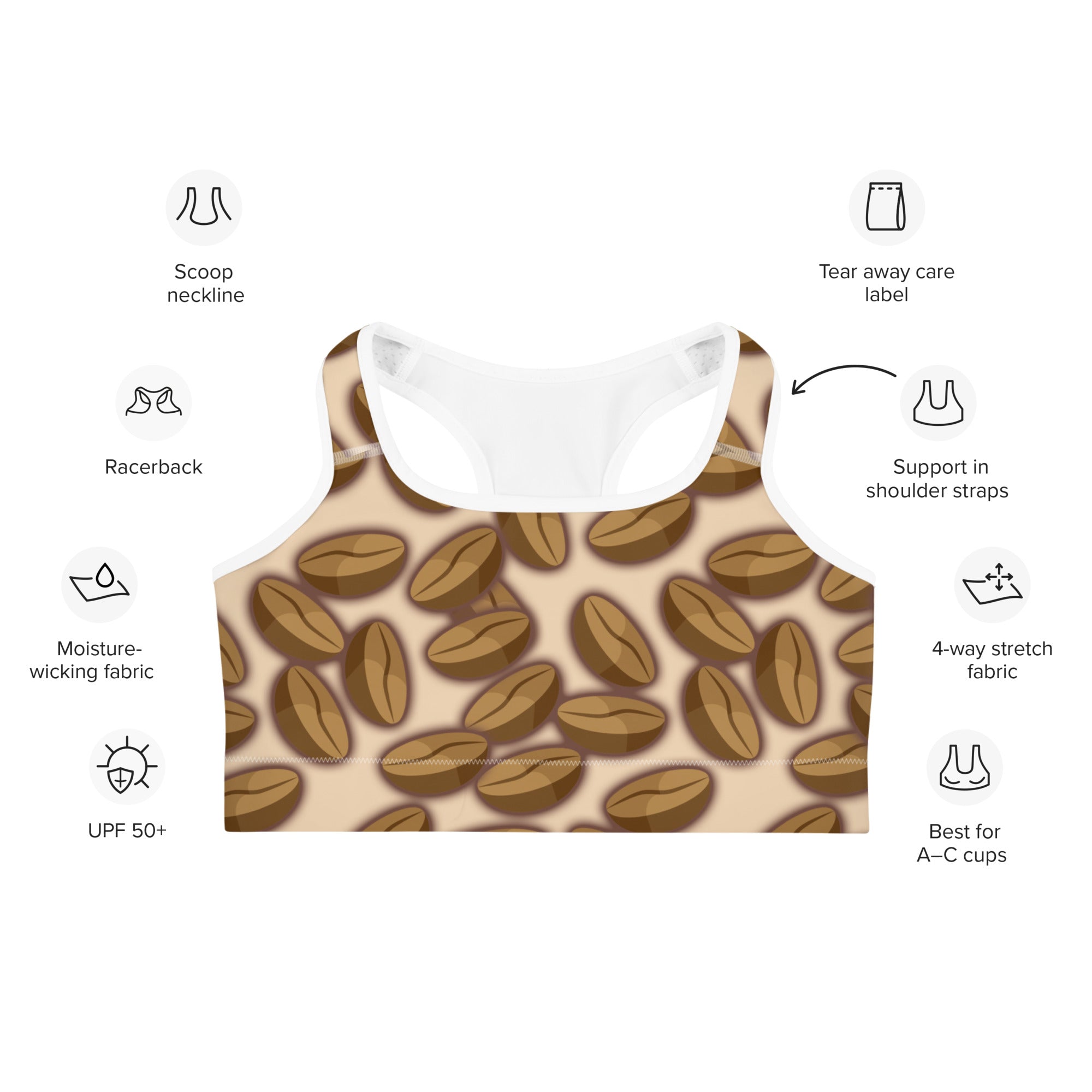 Coffee Is My Therapy Sports Bra