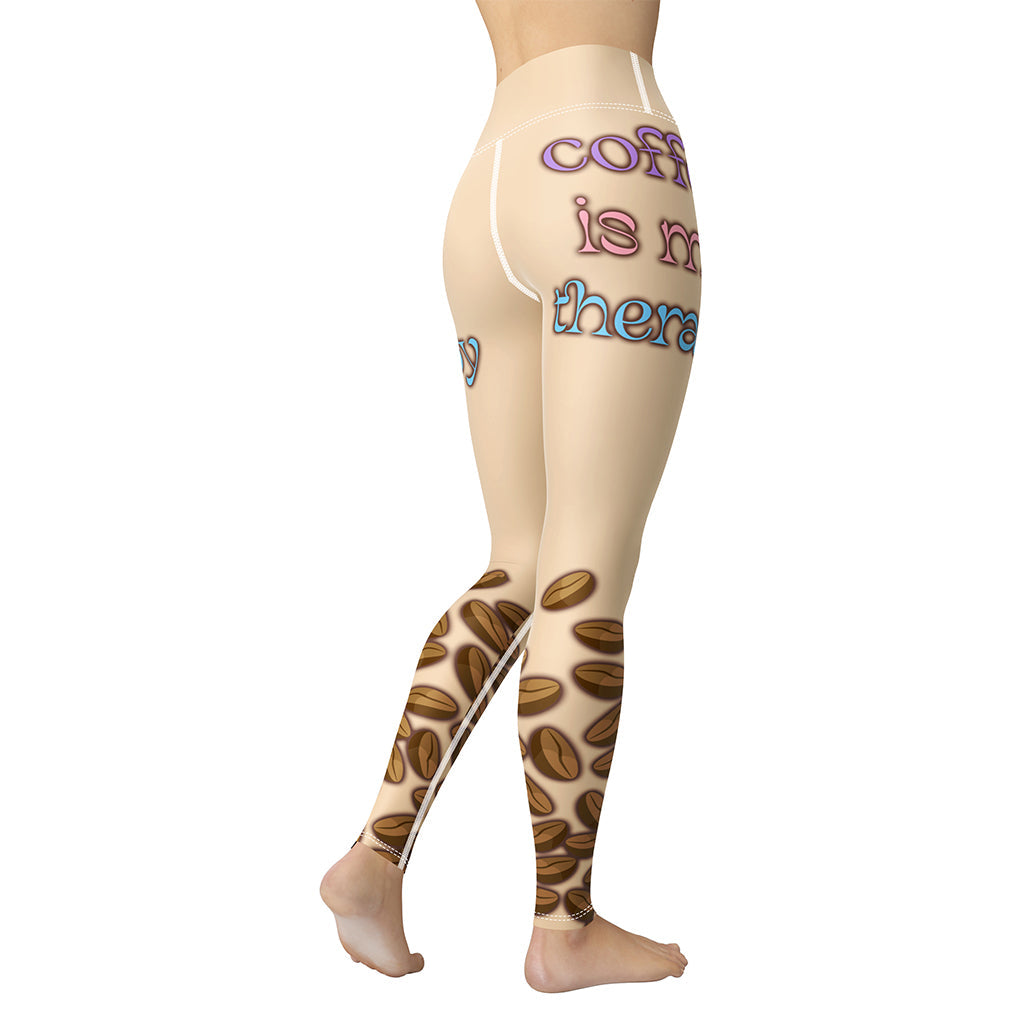 Coffee Is My Therapy Yoga Leggings