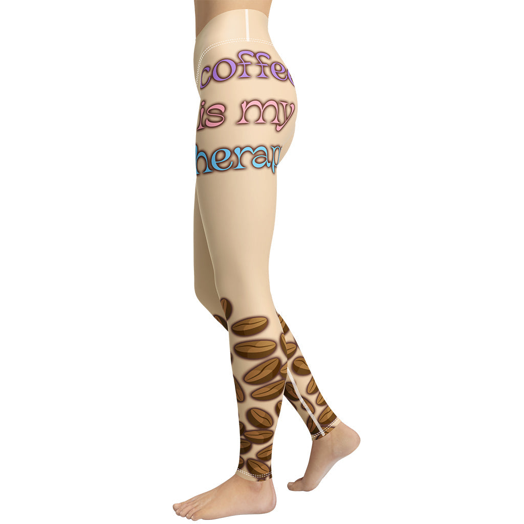 Coffee Is My Therapy Yoga Leggings