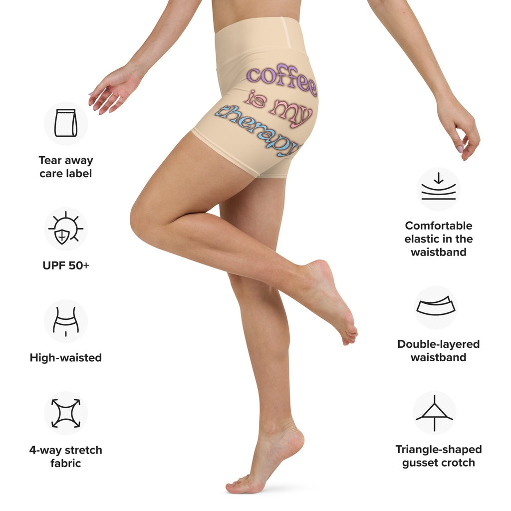 Coffee Is My Therapy Yoga Shorts