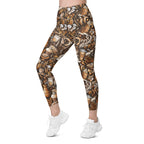 Coffee Shop Print Leggings With Pockets