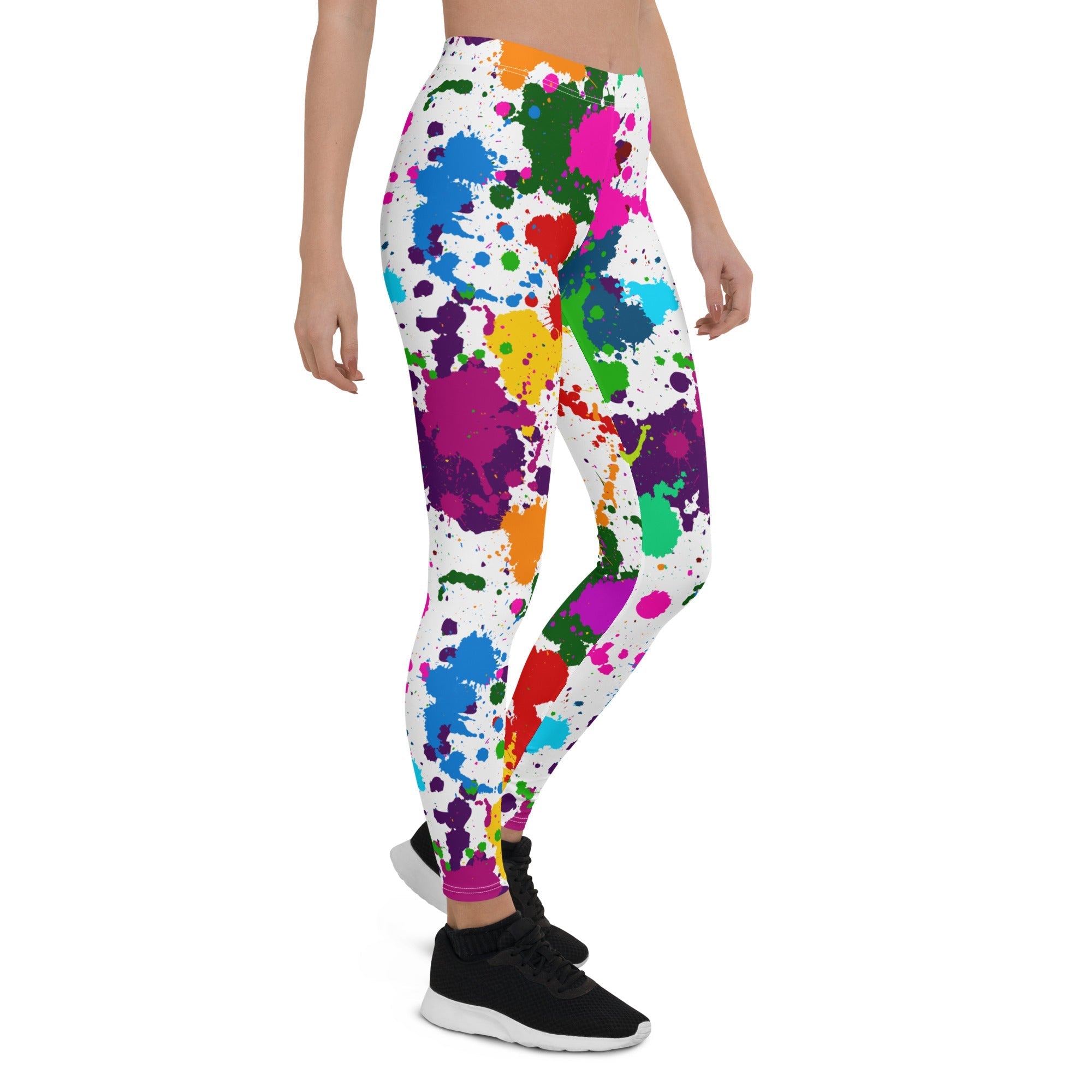 Color Me Crazy Yoga Leggings, Sexy Watercolor Activewear 