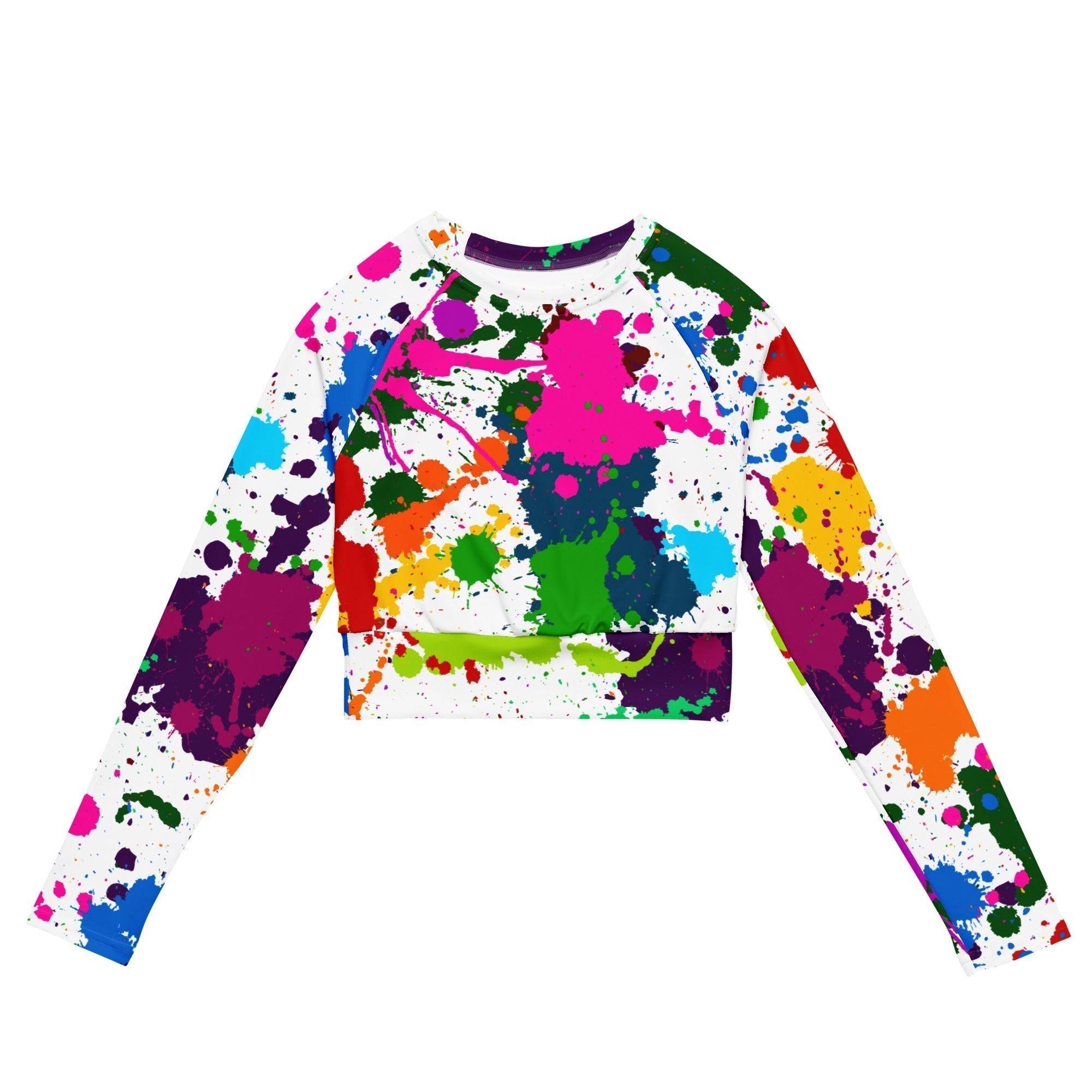 Color Splash Recycled Long-sleeve Crop Top