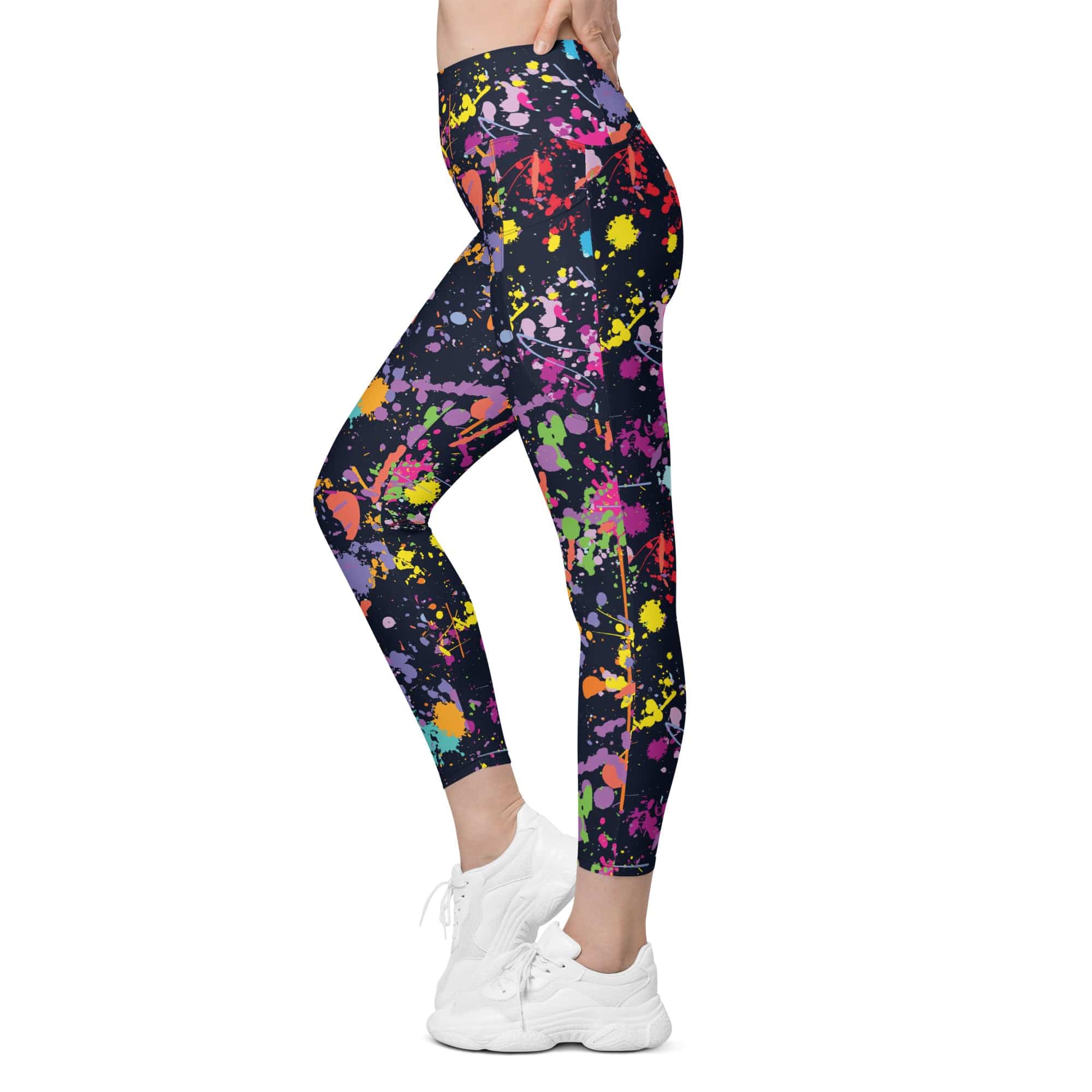 Colorful Abstract Leggings With Pockets