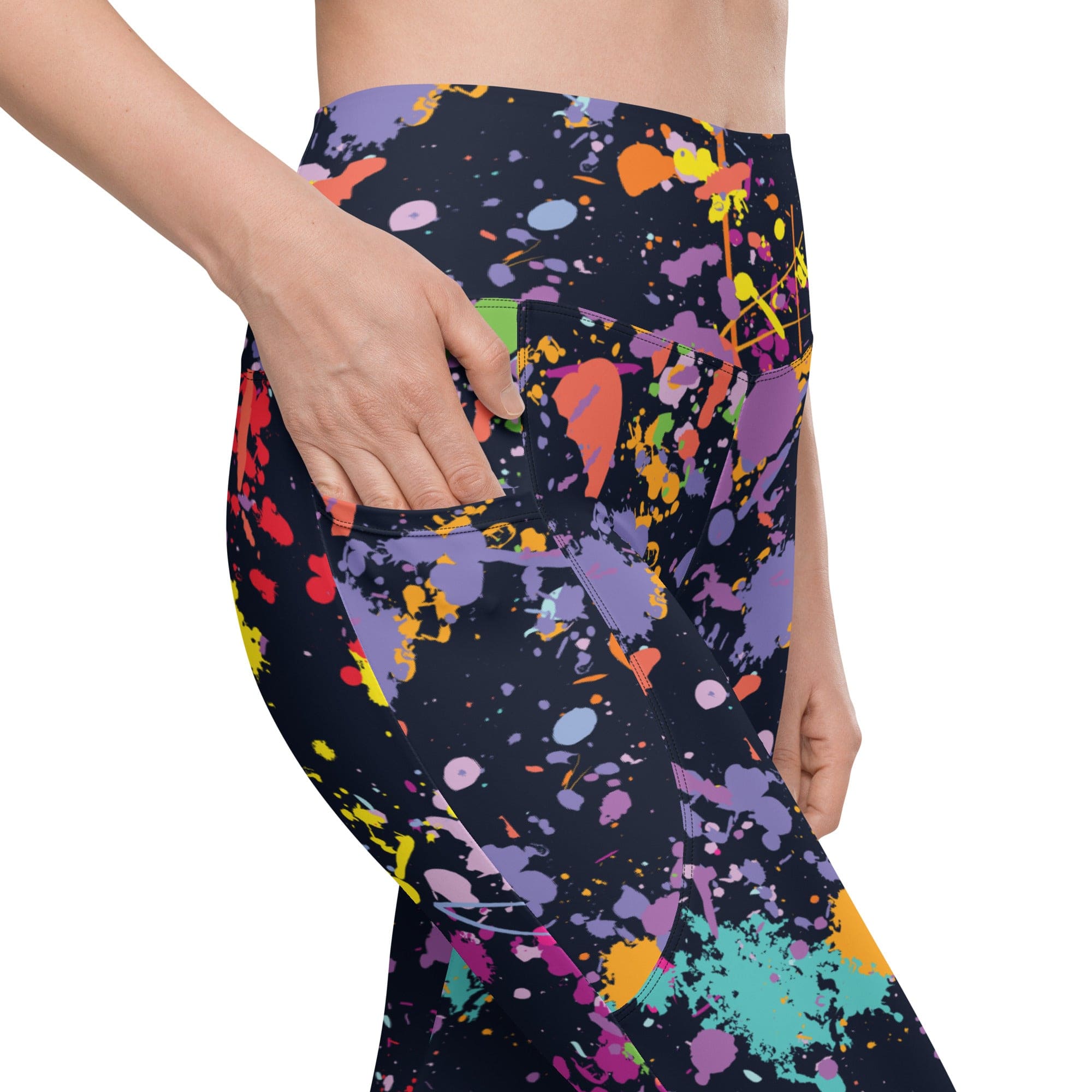 Colorful Abstract Leggings With Pockets
