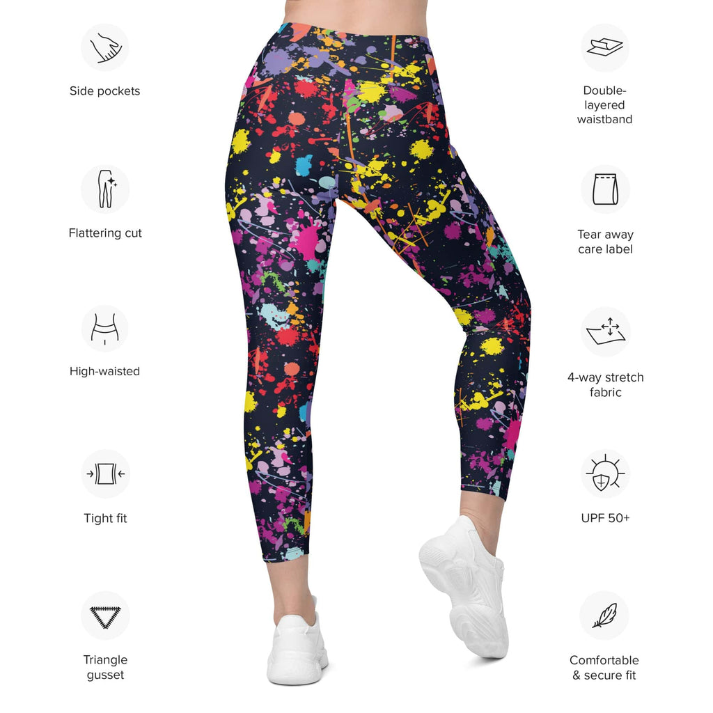 Colorful Abstract Leggings With Pockets