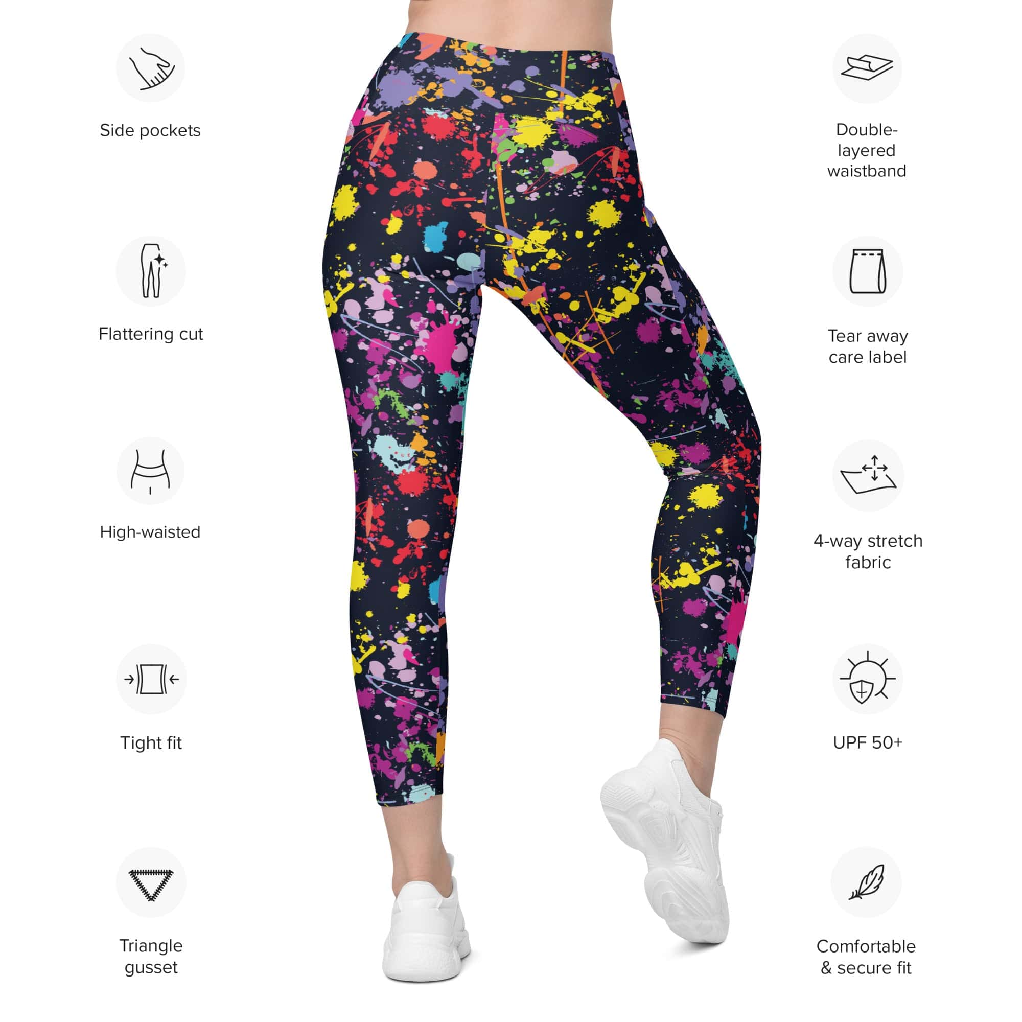 Colorful Abstract Leggings With Pockets