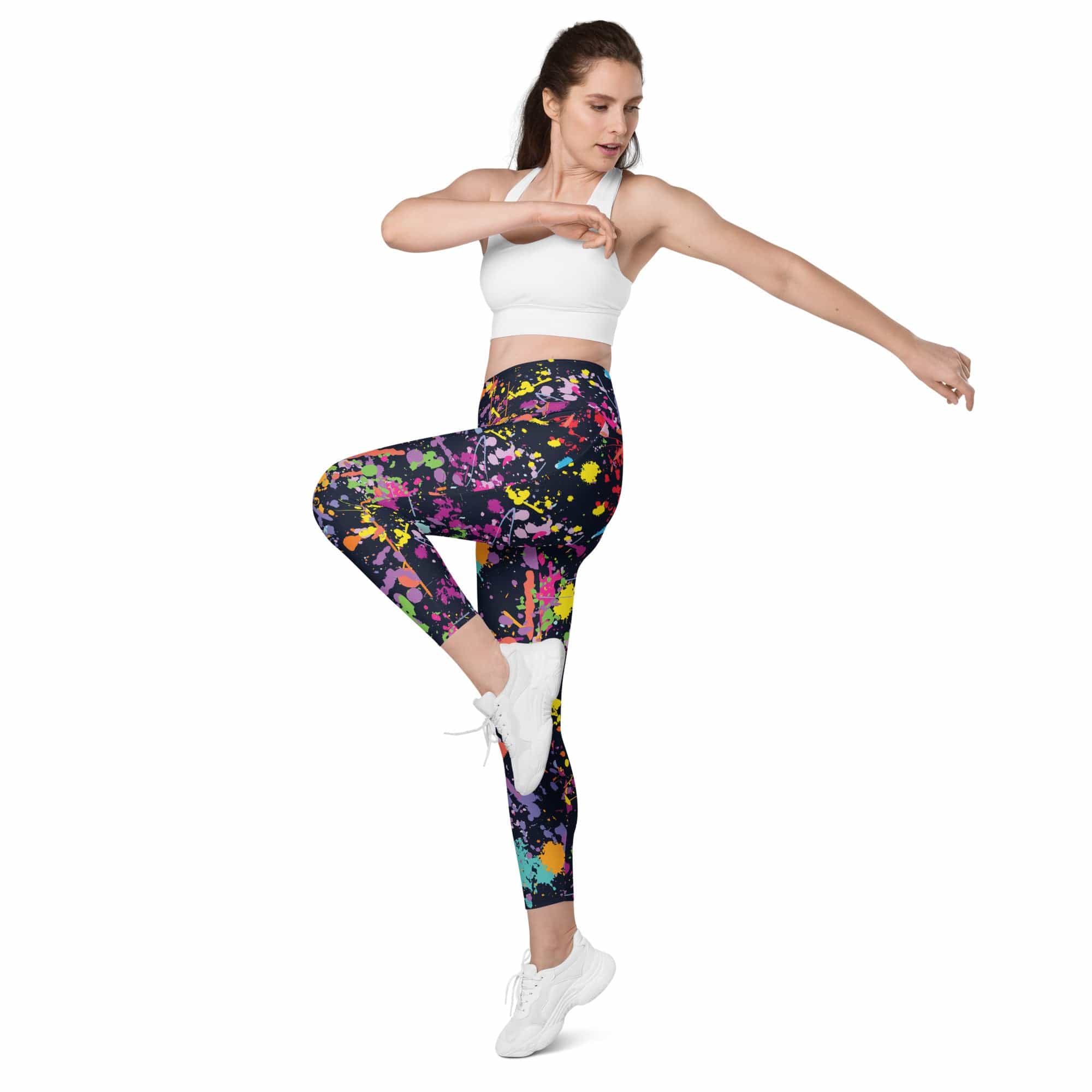 Colorful Abstract Leggings With Pockets
