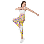 Colorful Birthday Crossover Leggings With Pockets