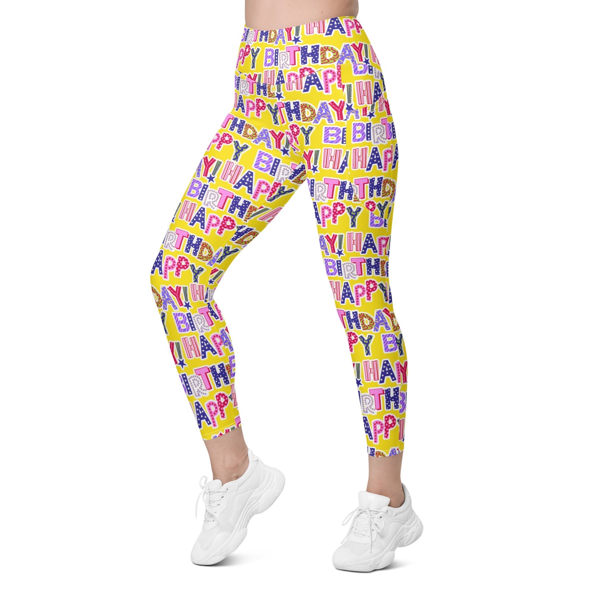 Colorful Birthday Leggings With Pockets