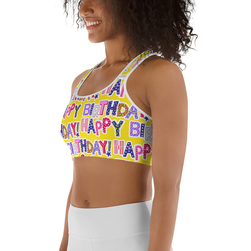 Colorful Birthday Sports Bra