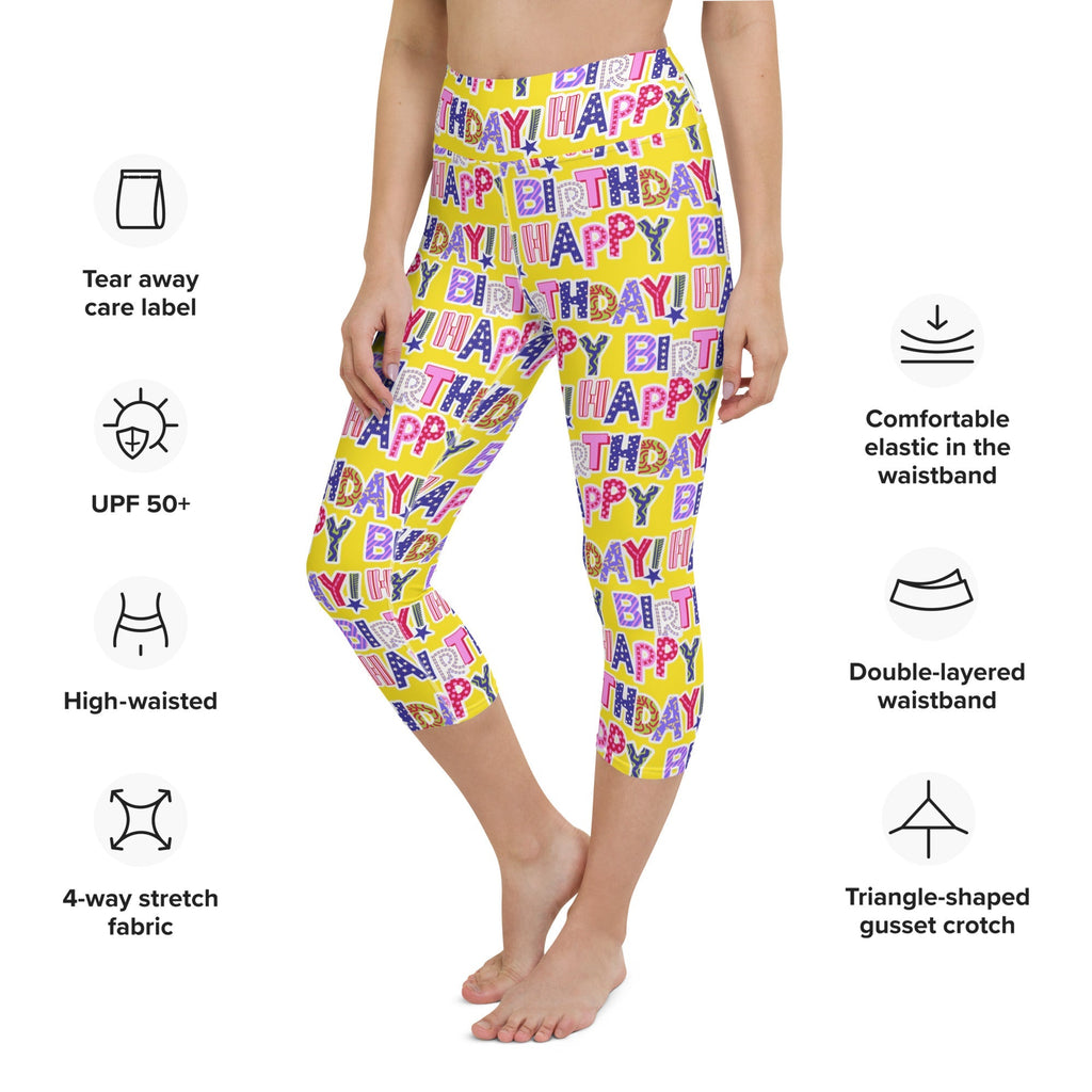 Colorful Birthday Yoga Capris