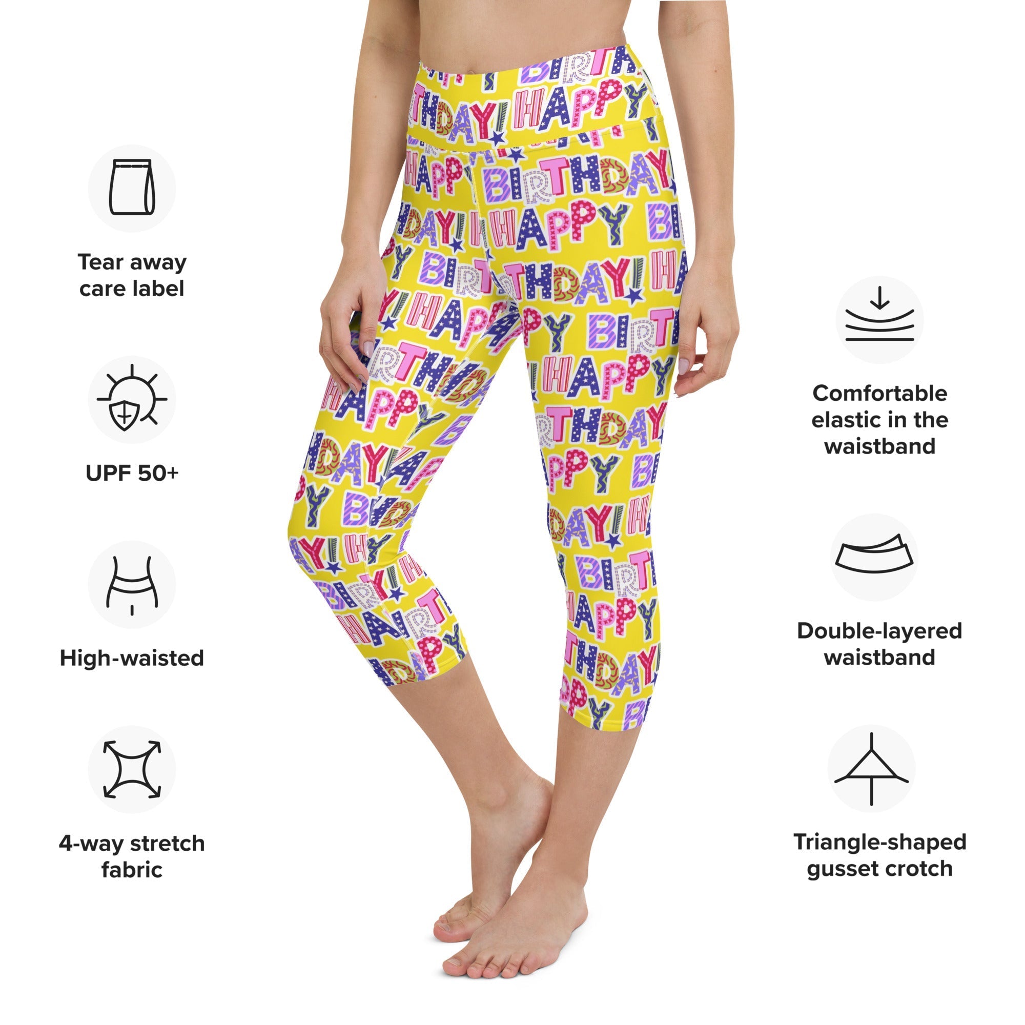 Colorful Birthday Yoga Capris