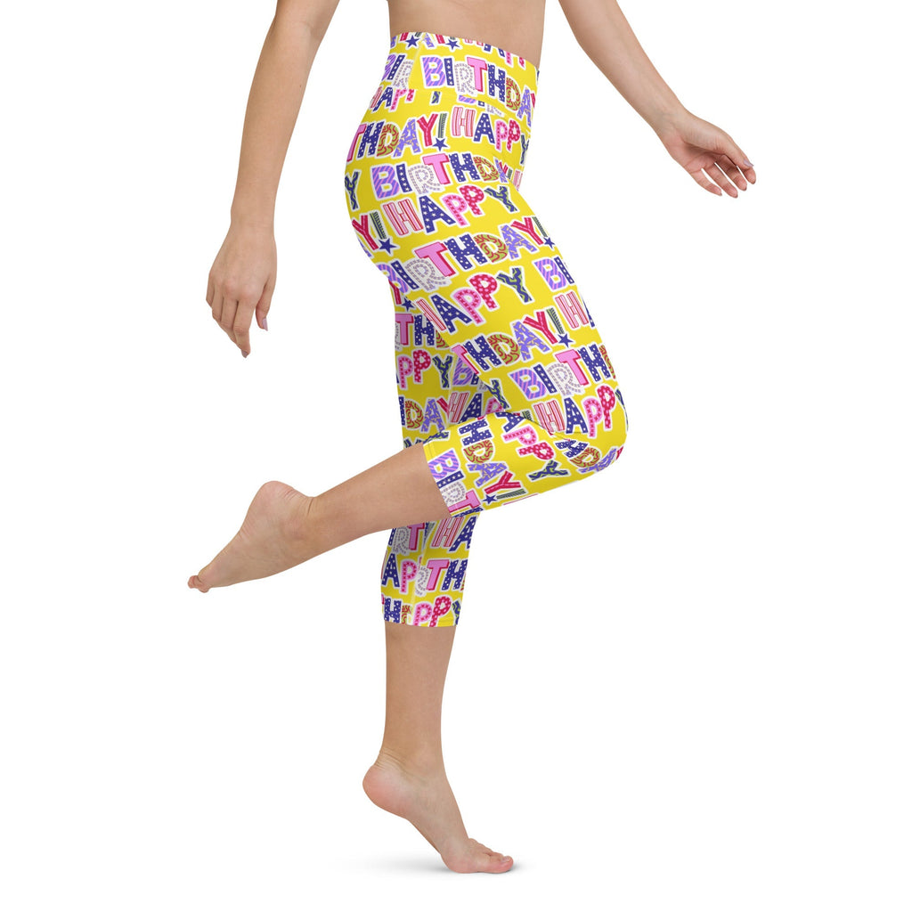Colorful Birthday Yoga Capris