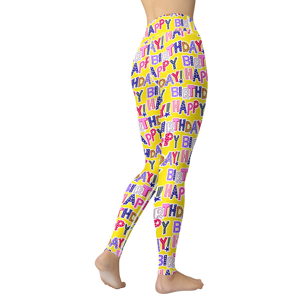 Colorful Birthday Yoga Leggings