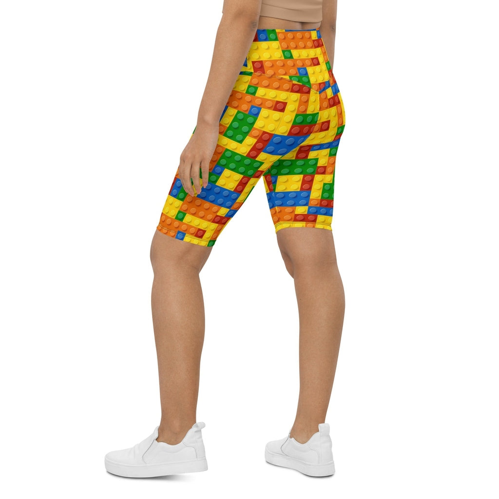 Colorful Blocks Biker Shorts