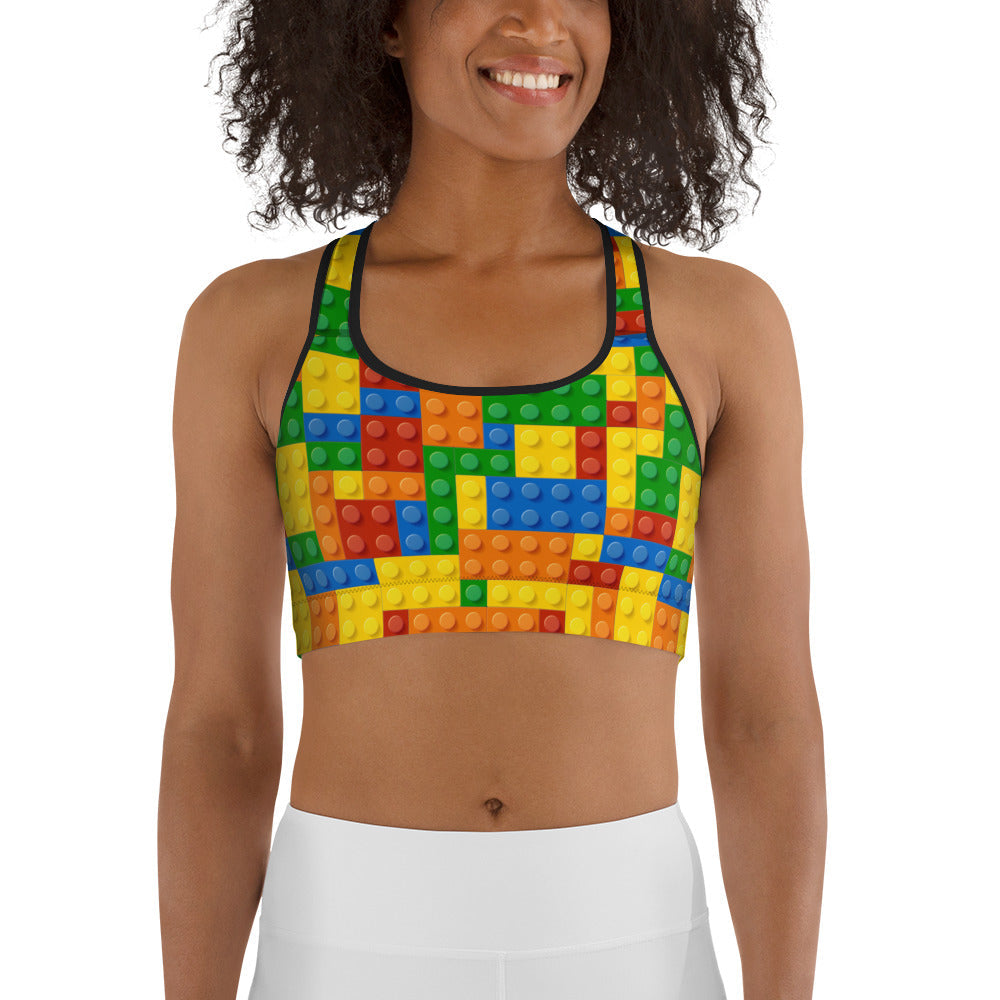 Colorful Blocks Sports Bra
