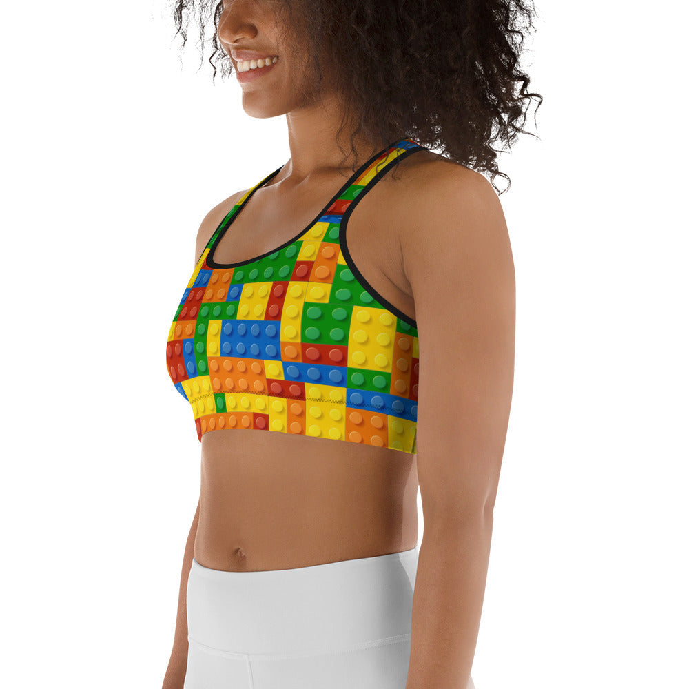 Colorful Blocks Sports Bra