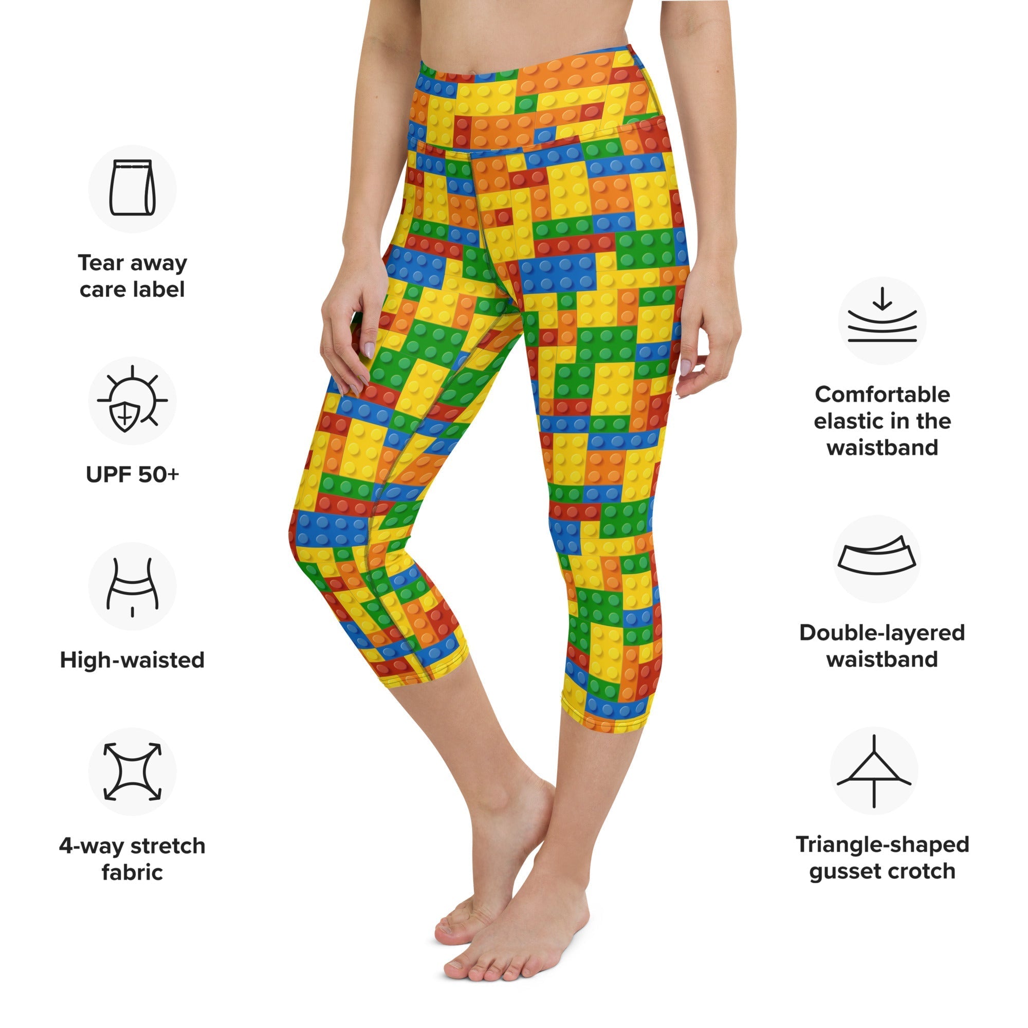Colorful Blocks Yoga Capris