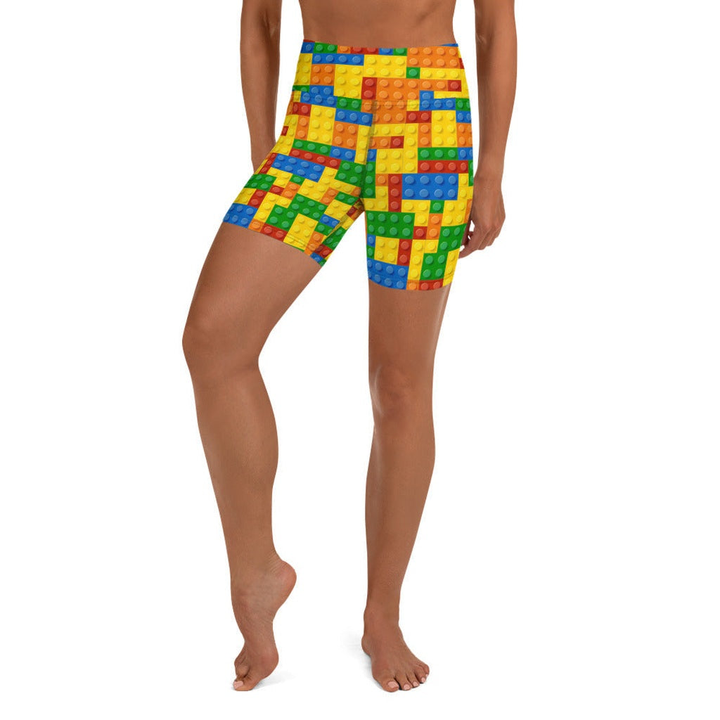 Colorful Blocks Yoga Shorts