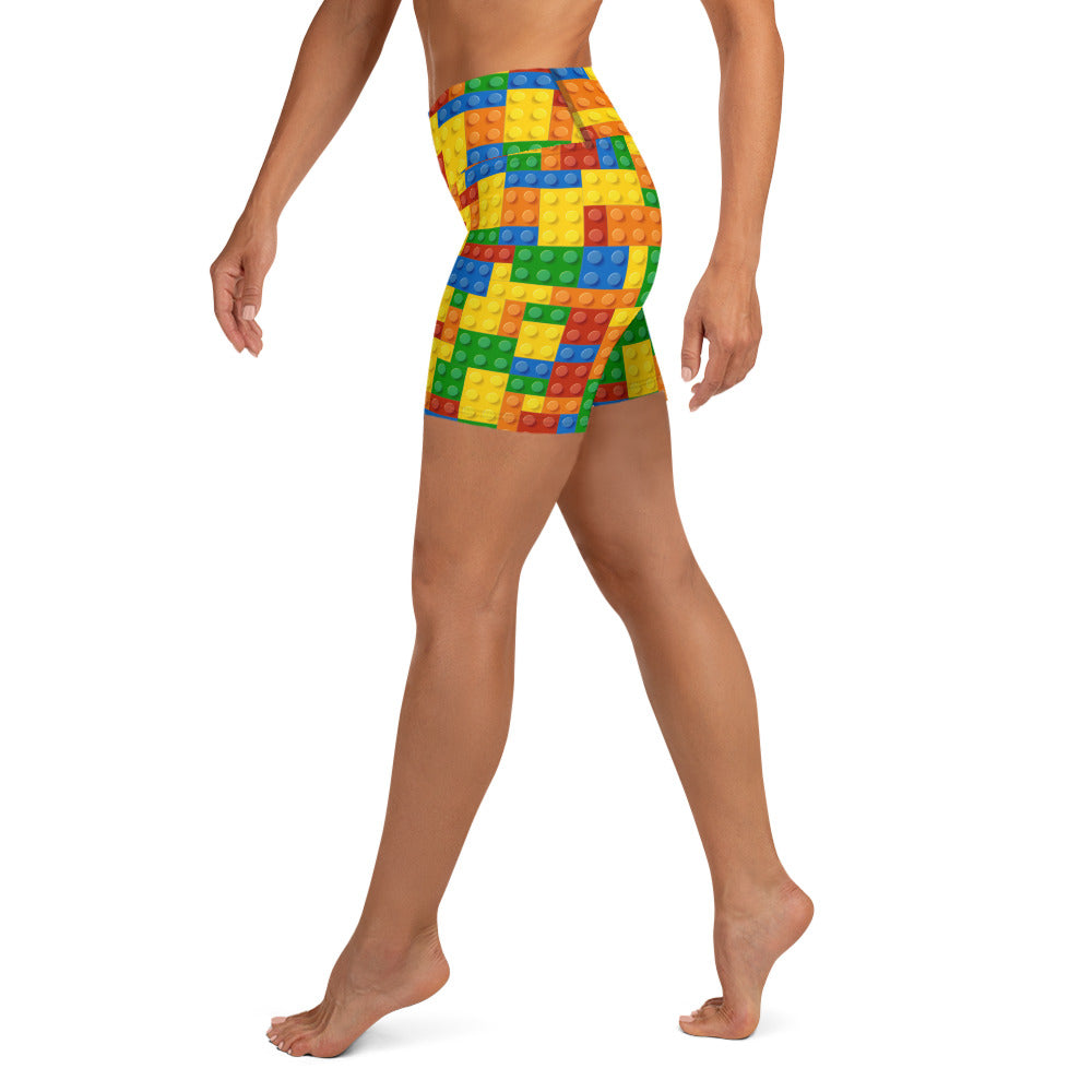 Colorful Blocks Yoga Shorts