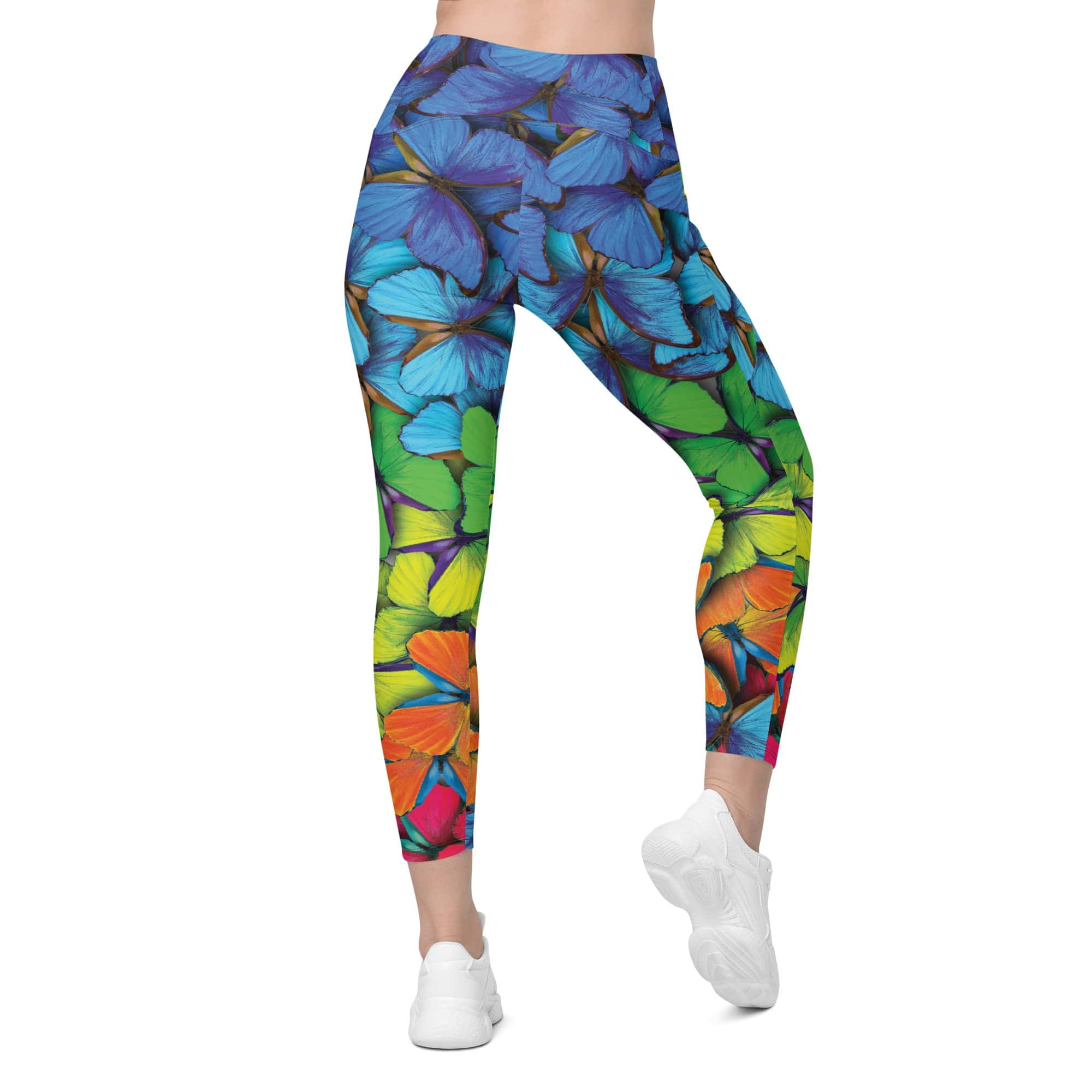 Colorful Butterflies Leggings With Pockets