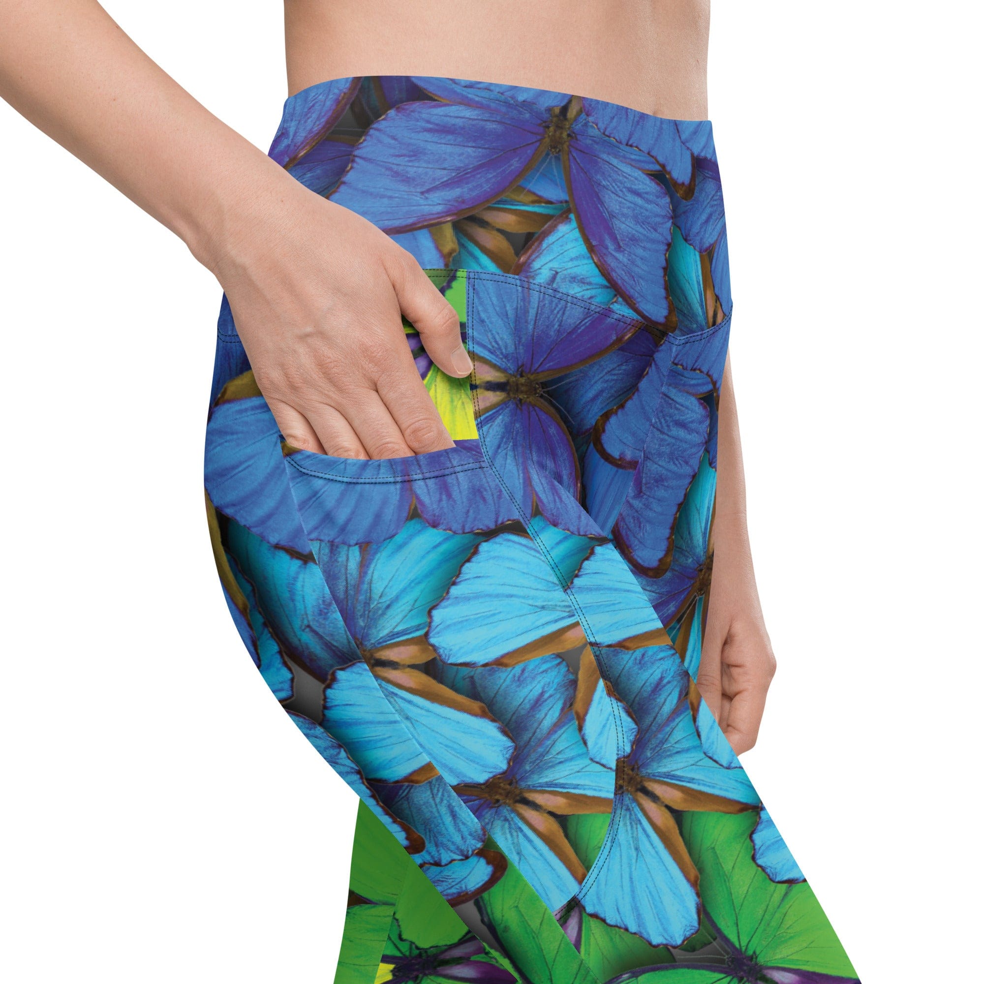 Colorful Butterflies Leggings With Pockets