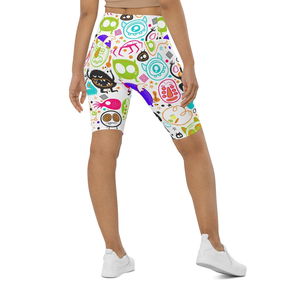 Colorful Doodles Biker Shorts