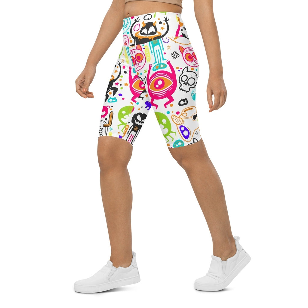 Colorful Doodles Biker Shorts