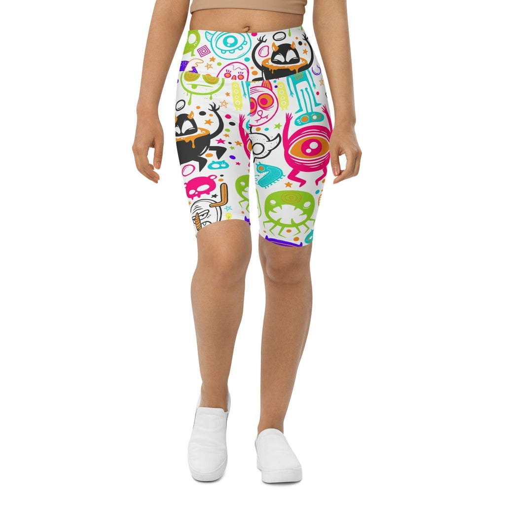 Colorful Doodles Biker Shorts