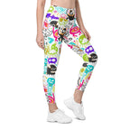 Colorful Doodles Leggings With Pockets