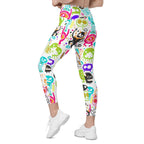 Colorful Doodles Leggings With Pockets
