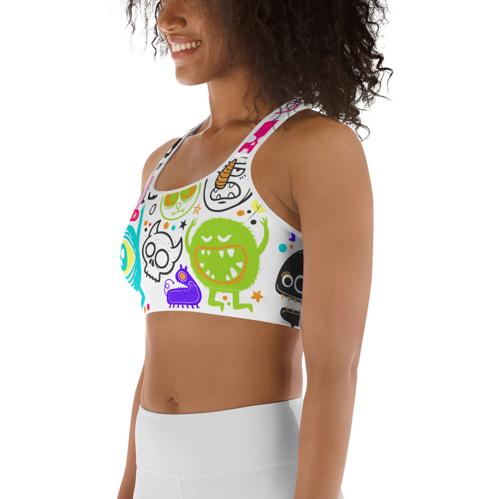 Colorful Doodles Sports Bra