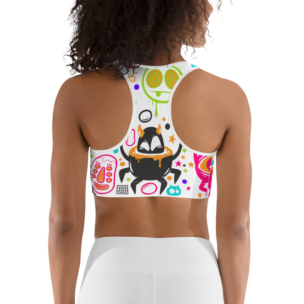 Colorful Doodles Sports Bra