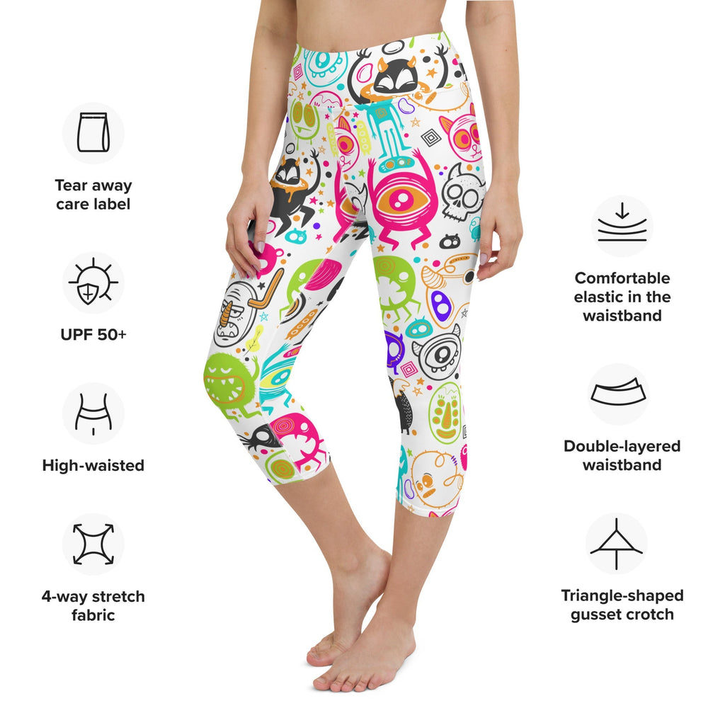 Colorful Doodles Yoga Capris