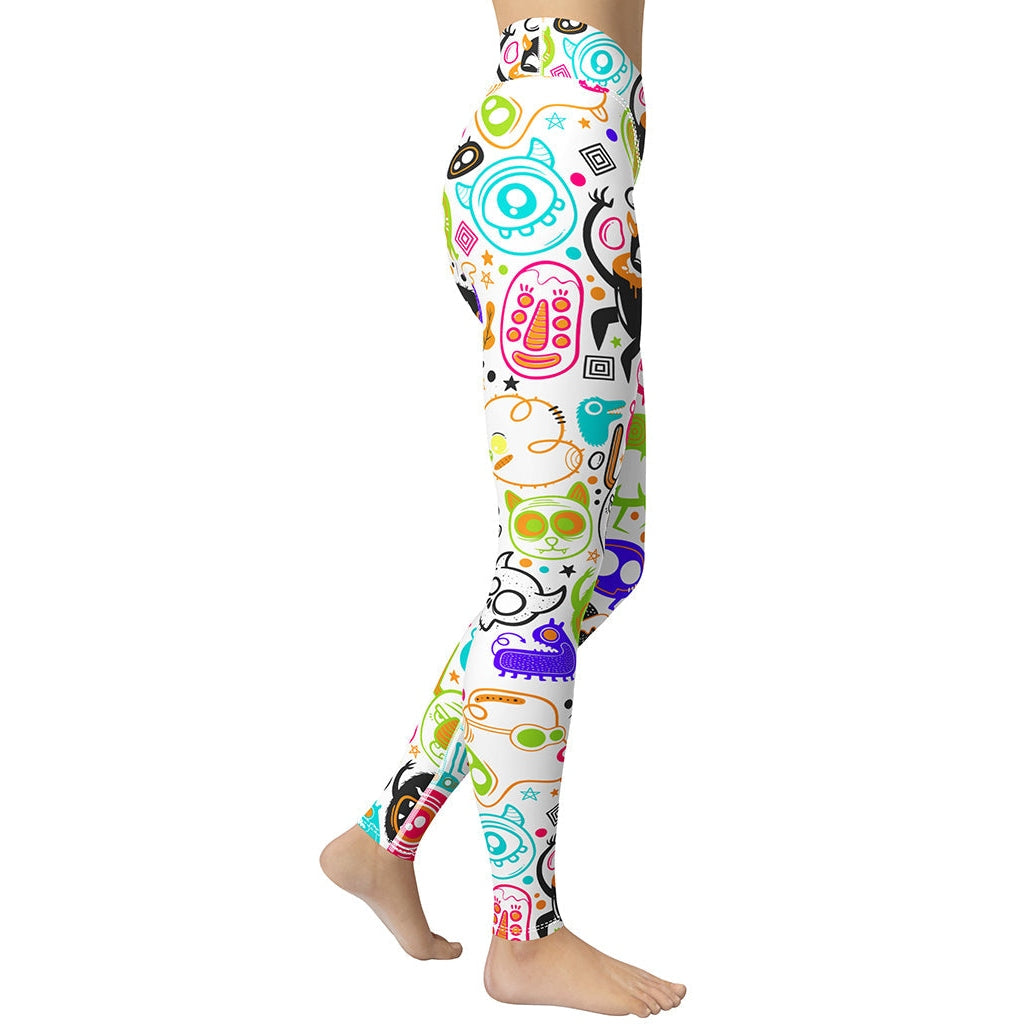Colorful Doodles Yoga Leggings