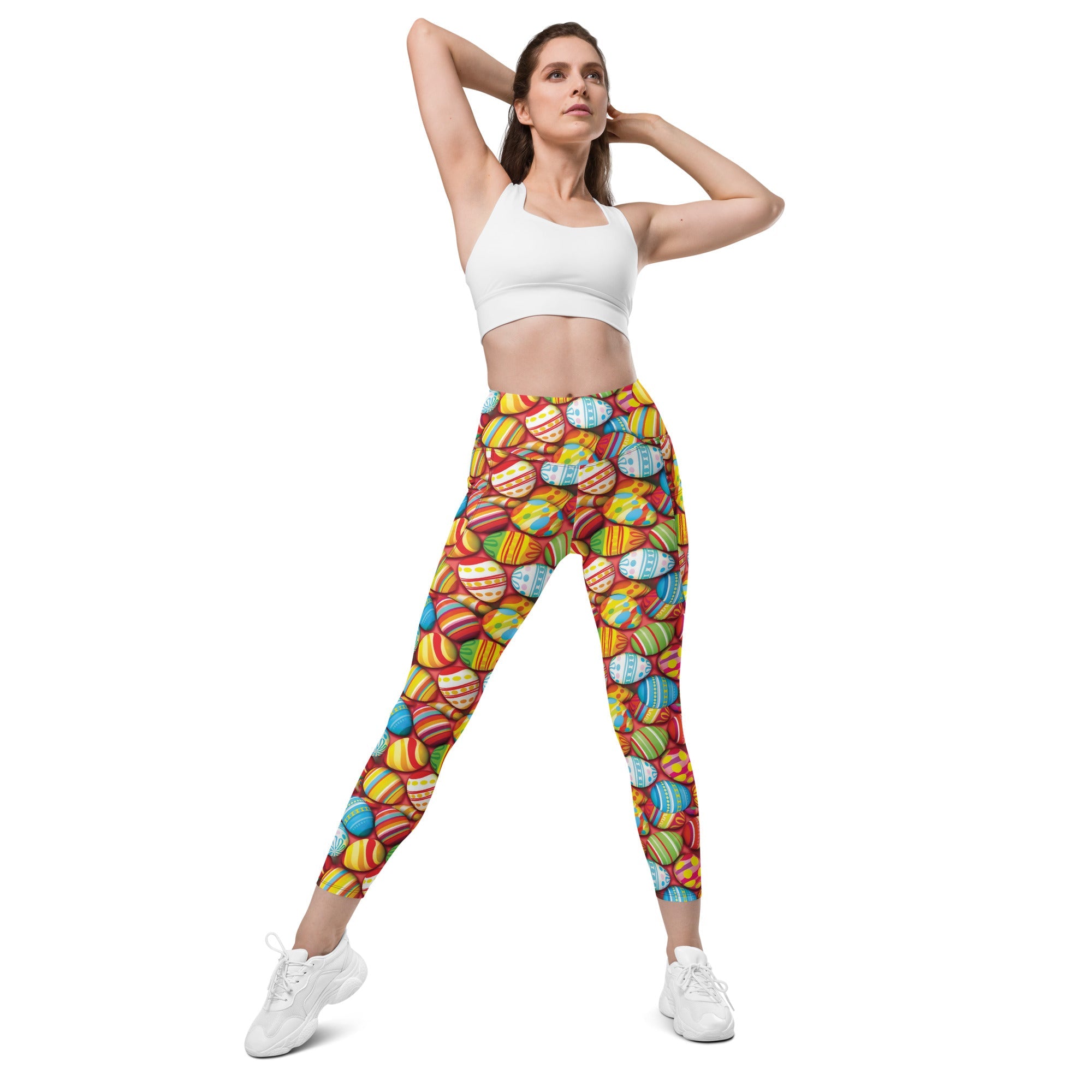 Colorful Easter Eggs Leggings With Pockets