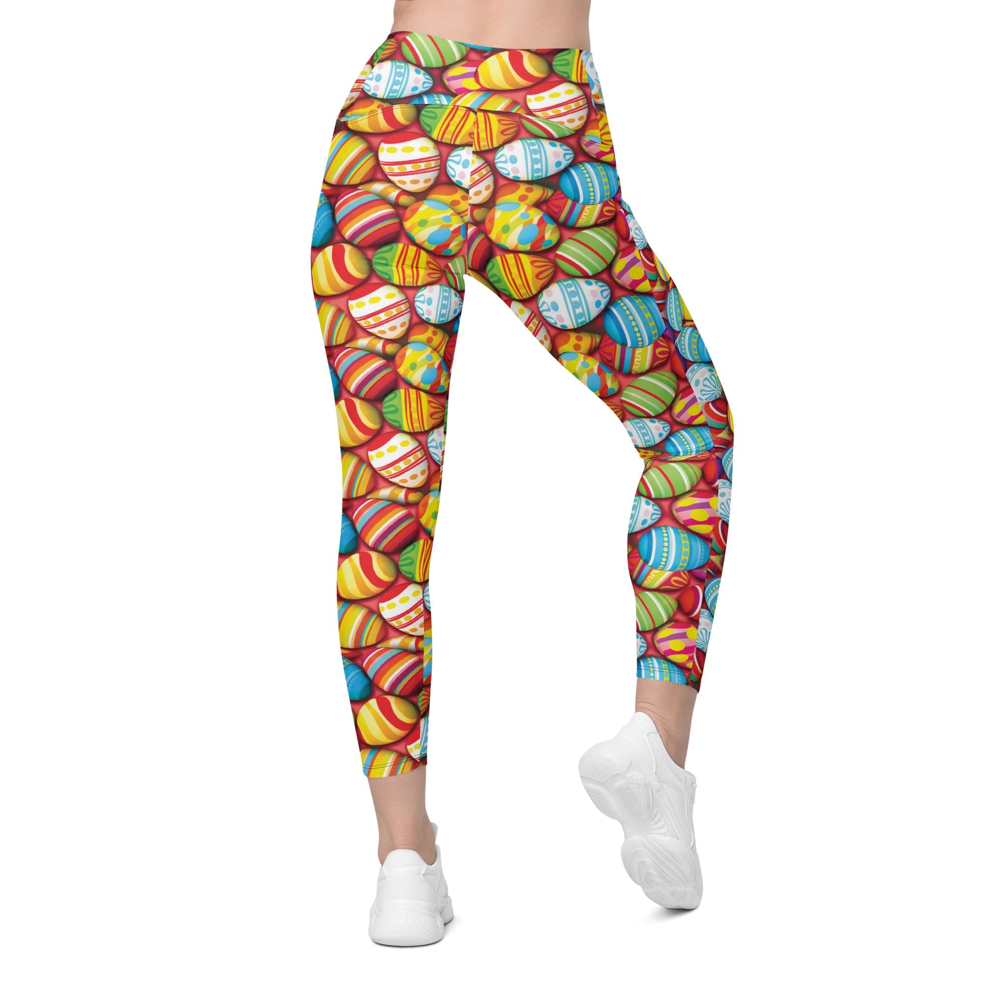 Colorful Easter Eggs Leggings With Pockets