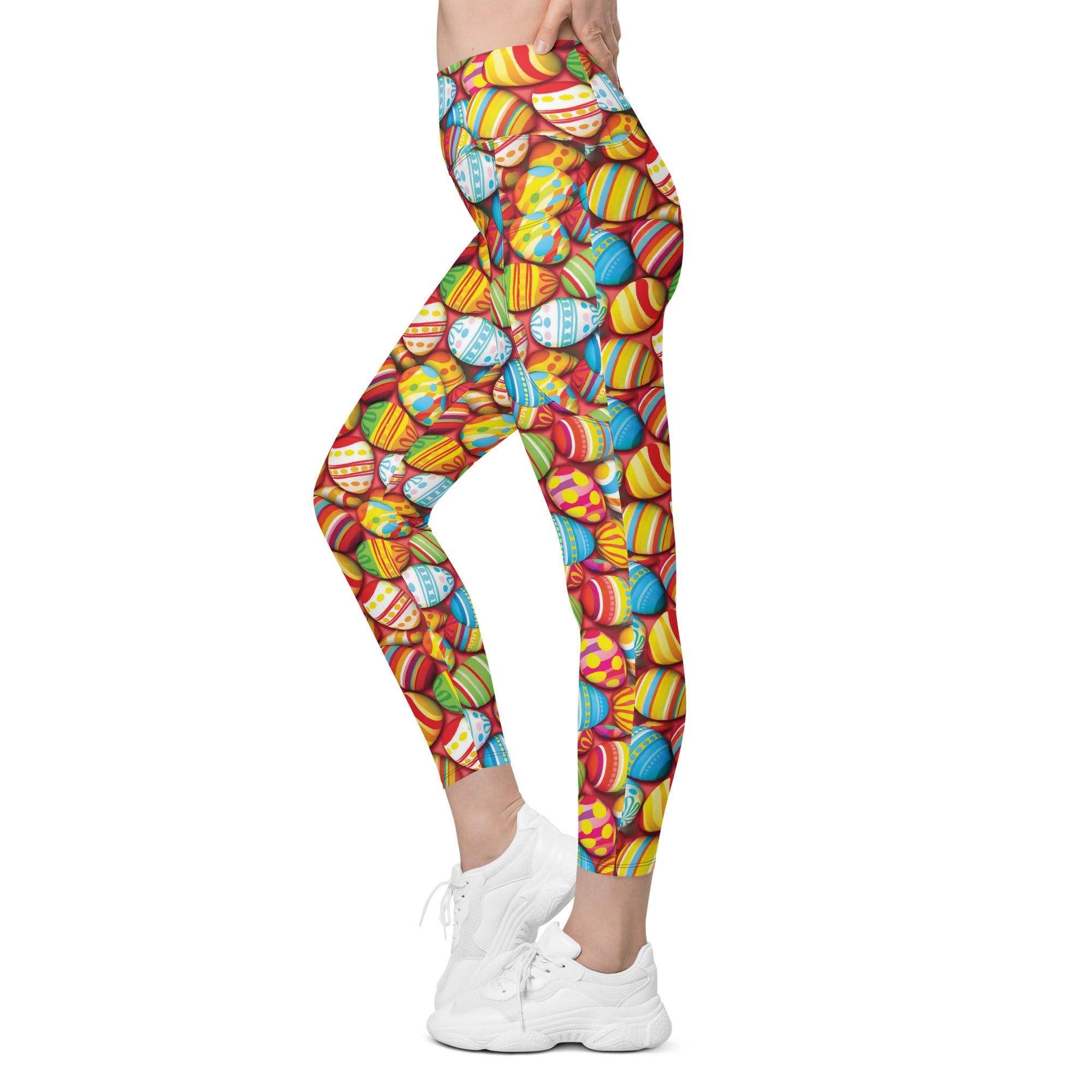 Colorful Easter Eggs Leggings With Pockets