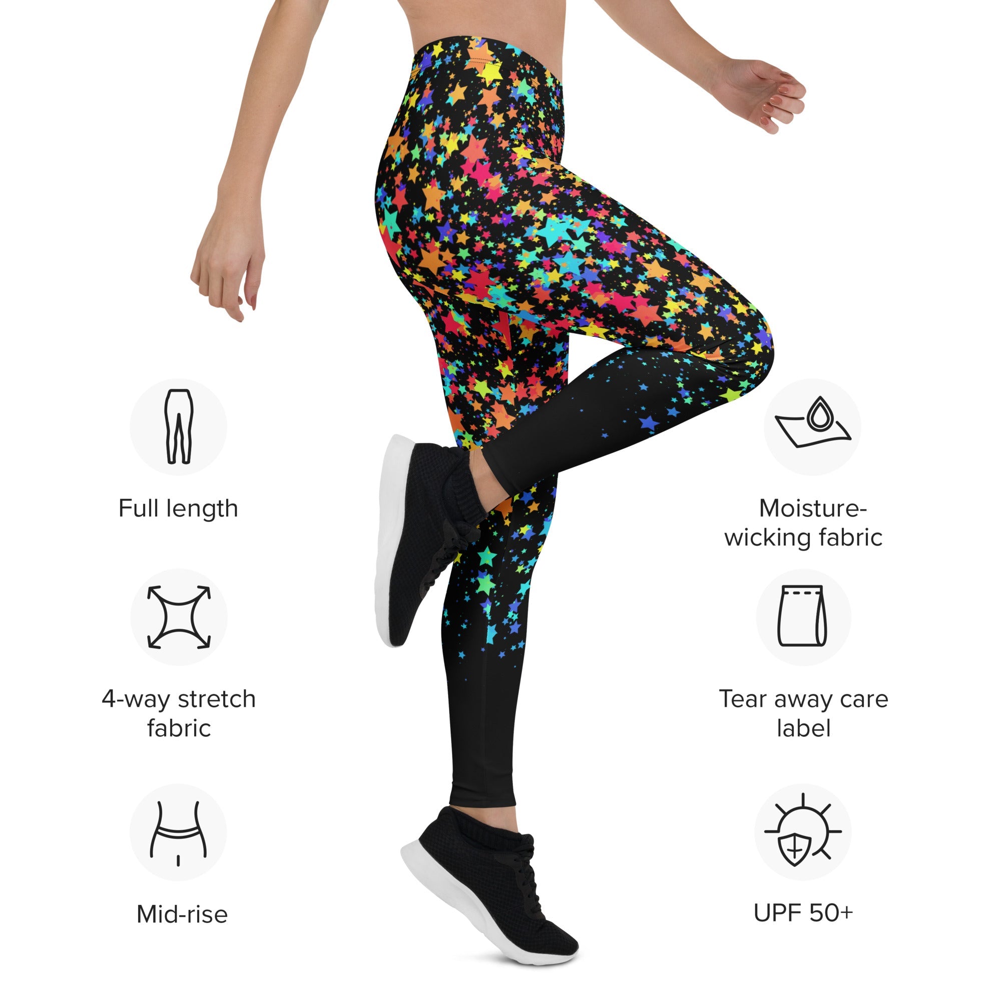 Colorful Gradient Stars Leggings