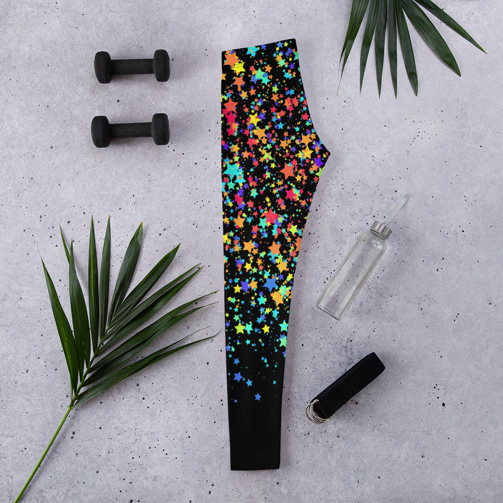 Colorful Gradient Stars Leggings