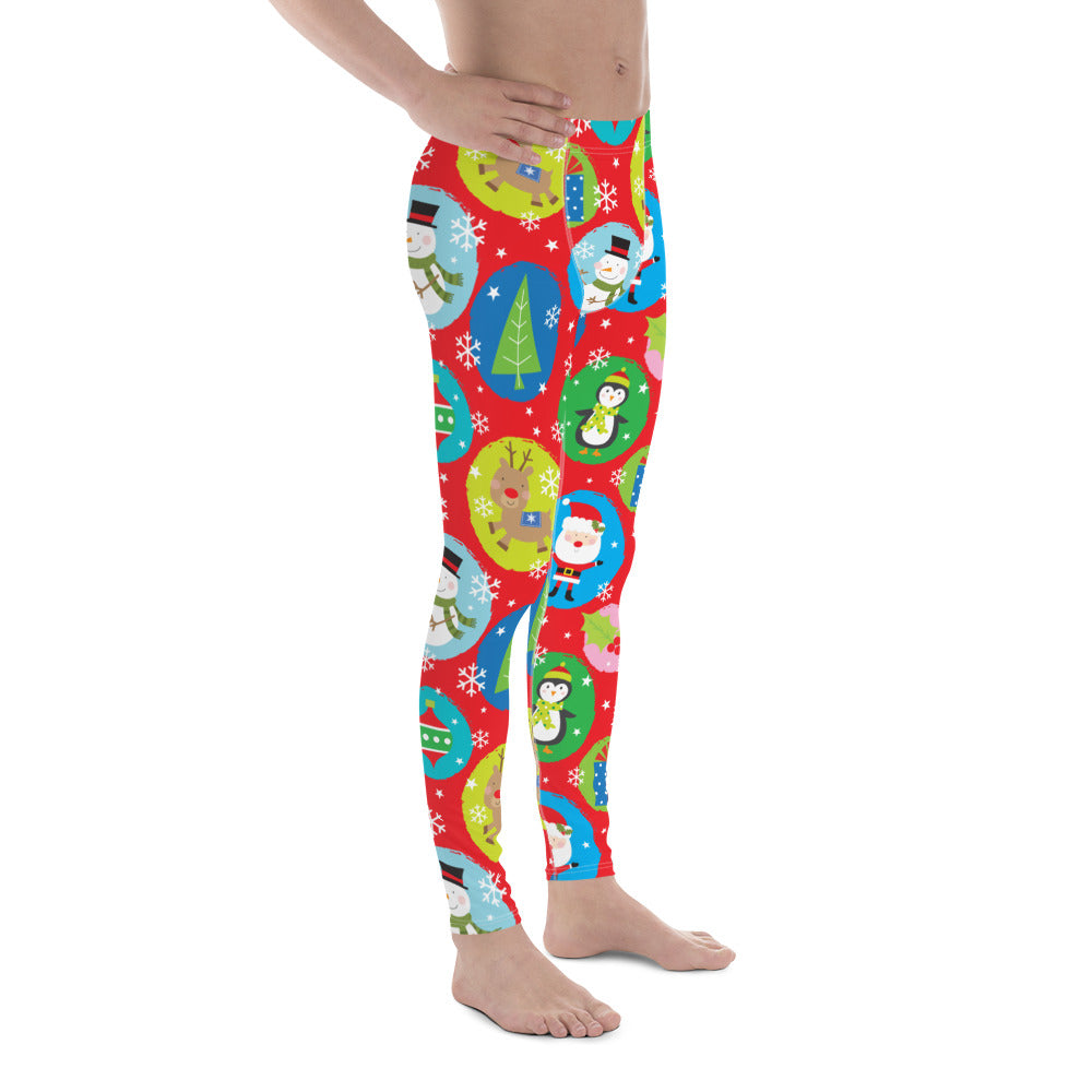 Colorful Holiday Joy Men's Leggings