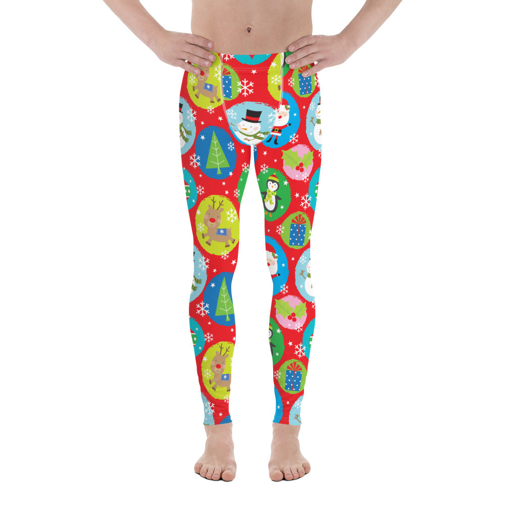 Colorful Holiday Joy Men's Leggings