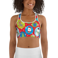 Colorful Holiday Joy Sports Bra