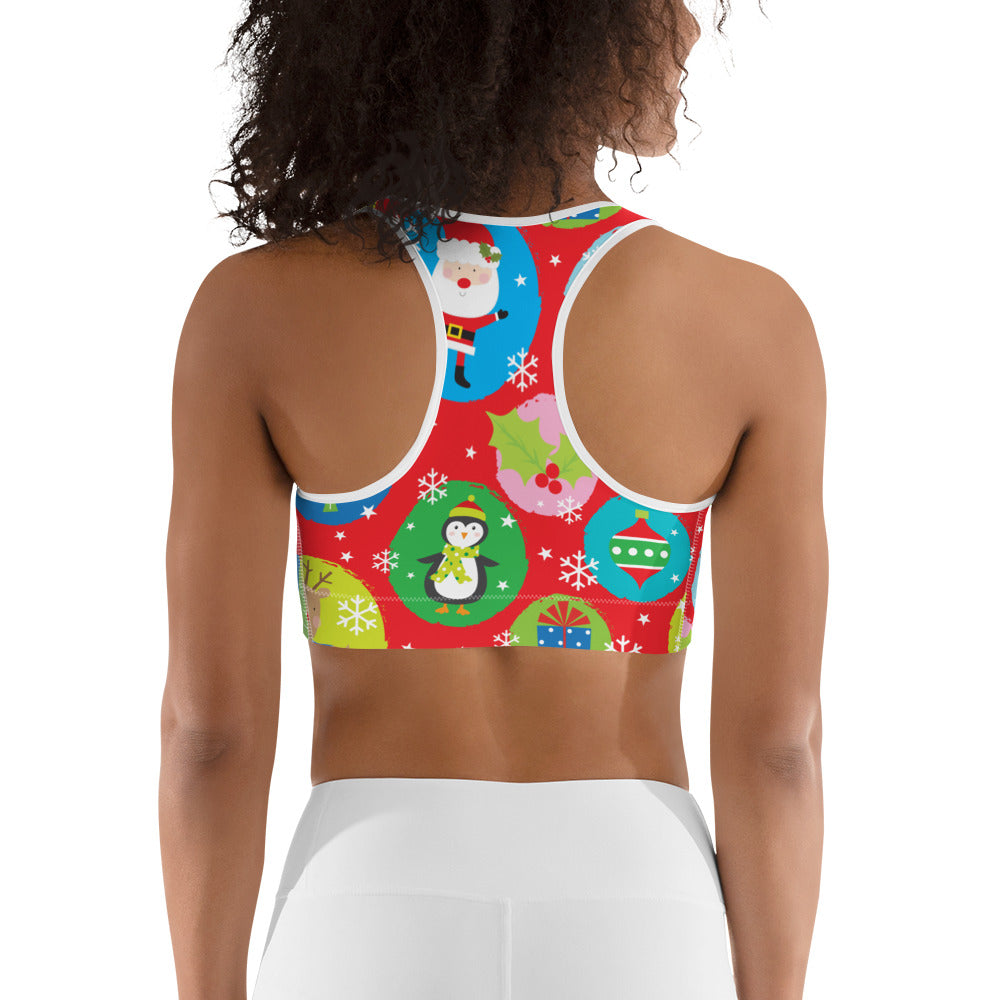 Colorful Holiday Joy Sports Bra