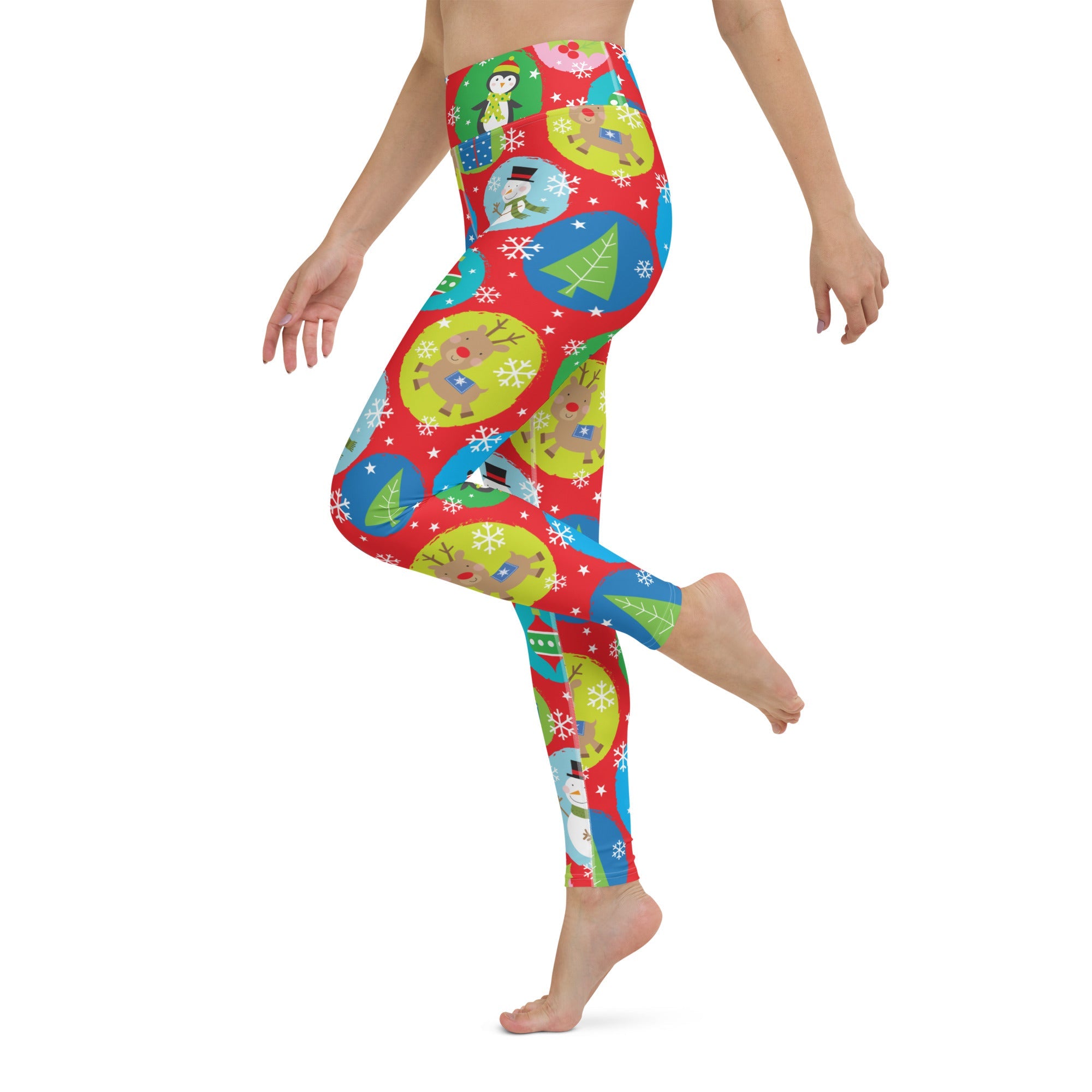 Colorful Holiday Joy Yoga Leggings