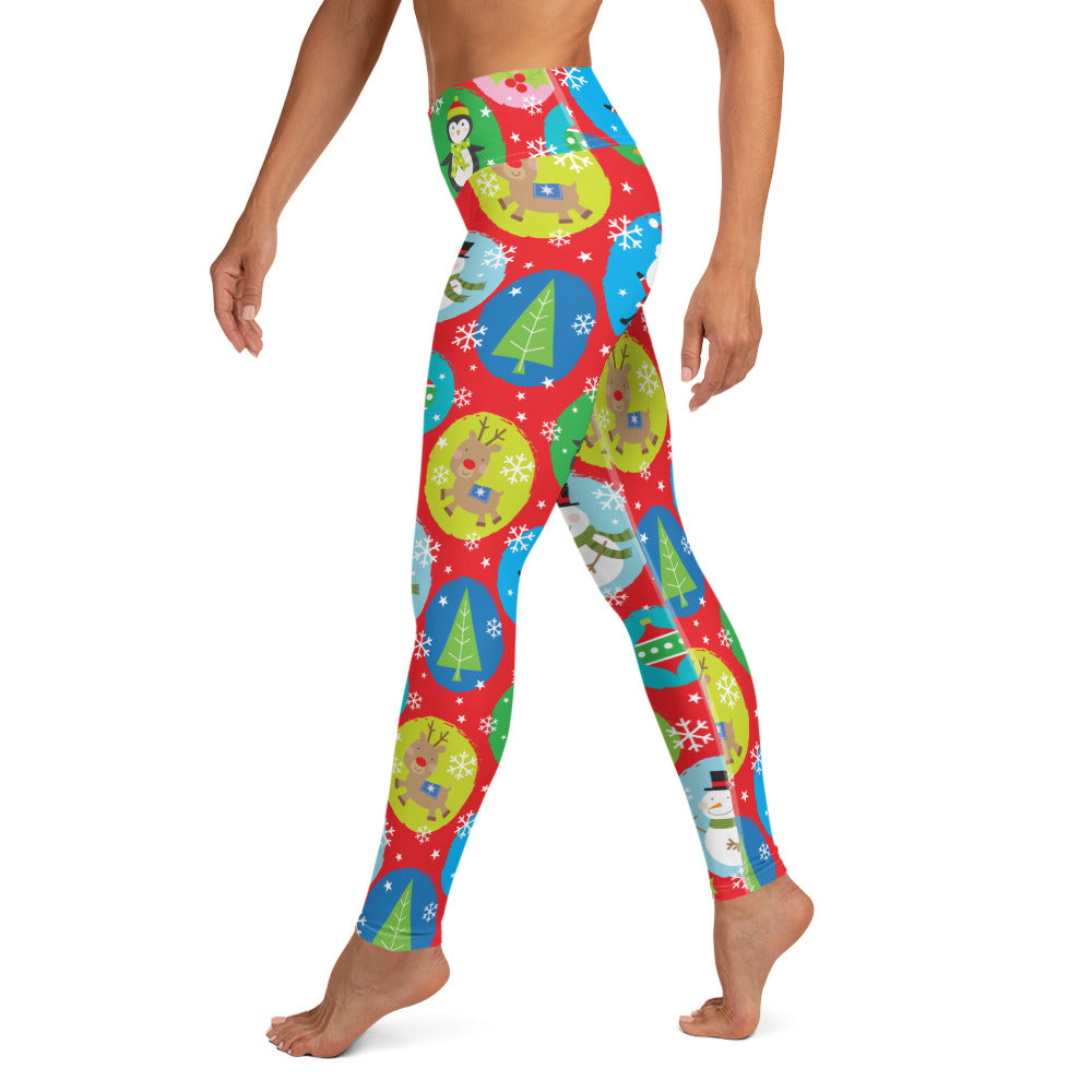 Colorful Holiday Joy Yoga Leggings