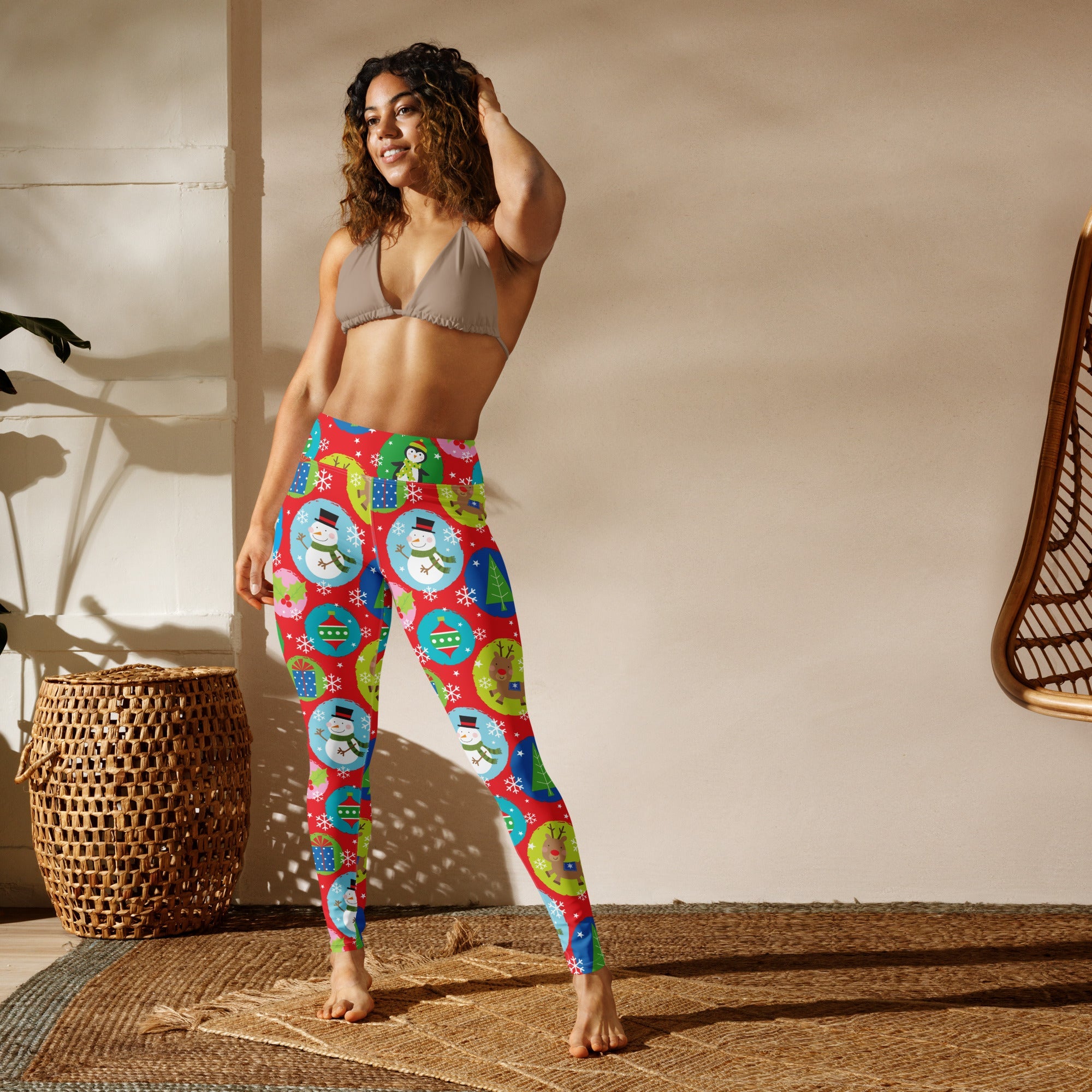 Colorful Holiday Joy Yoga Leggings