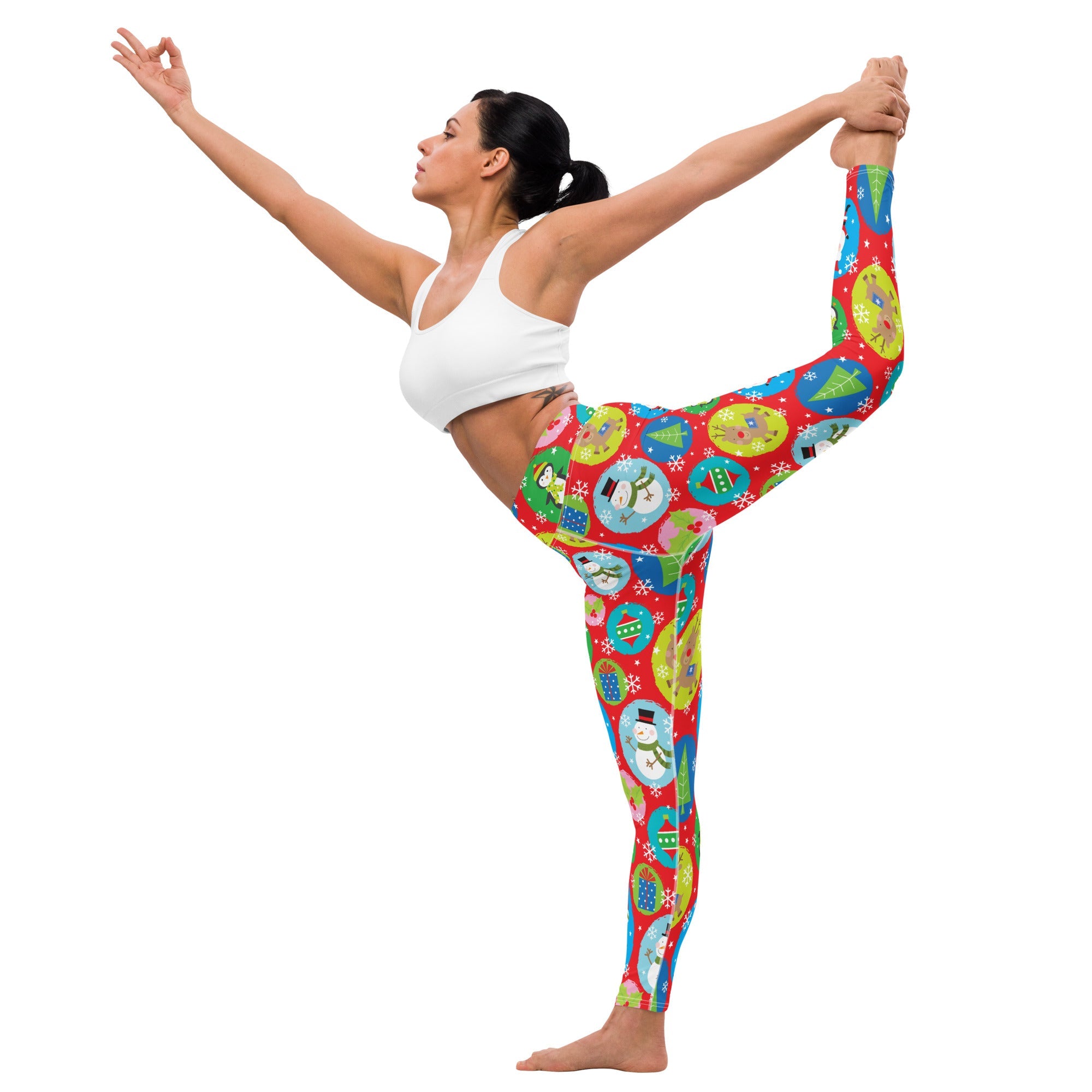 Colorful Holiday Joy Yoga Leggings