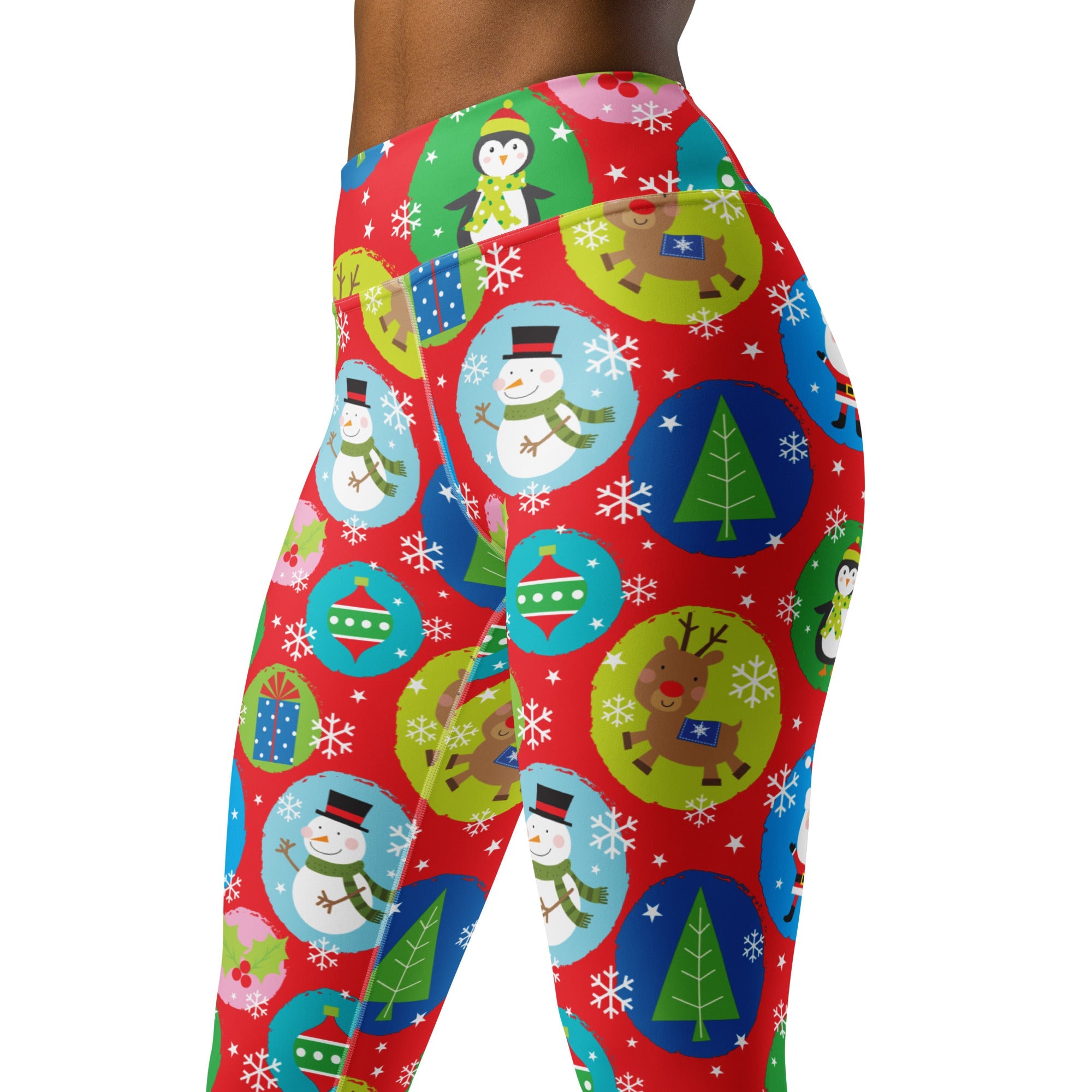 Colorful Holiday Joy Yoga Leggings